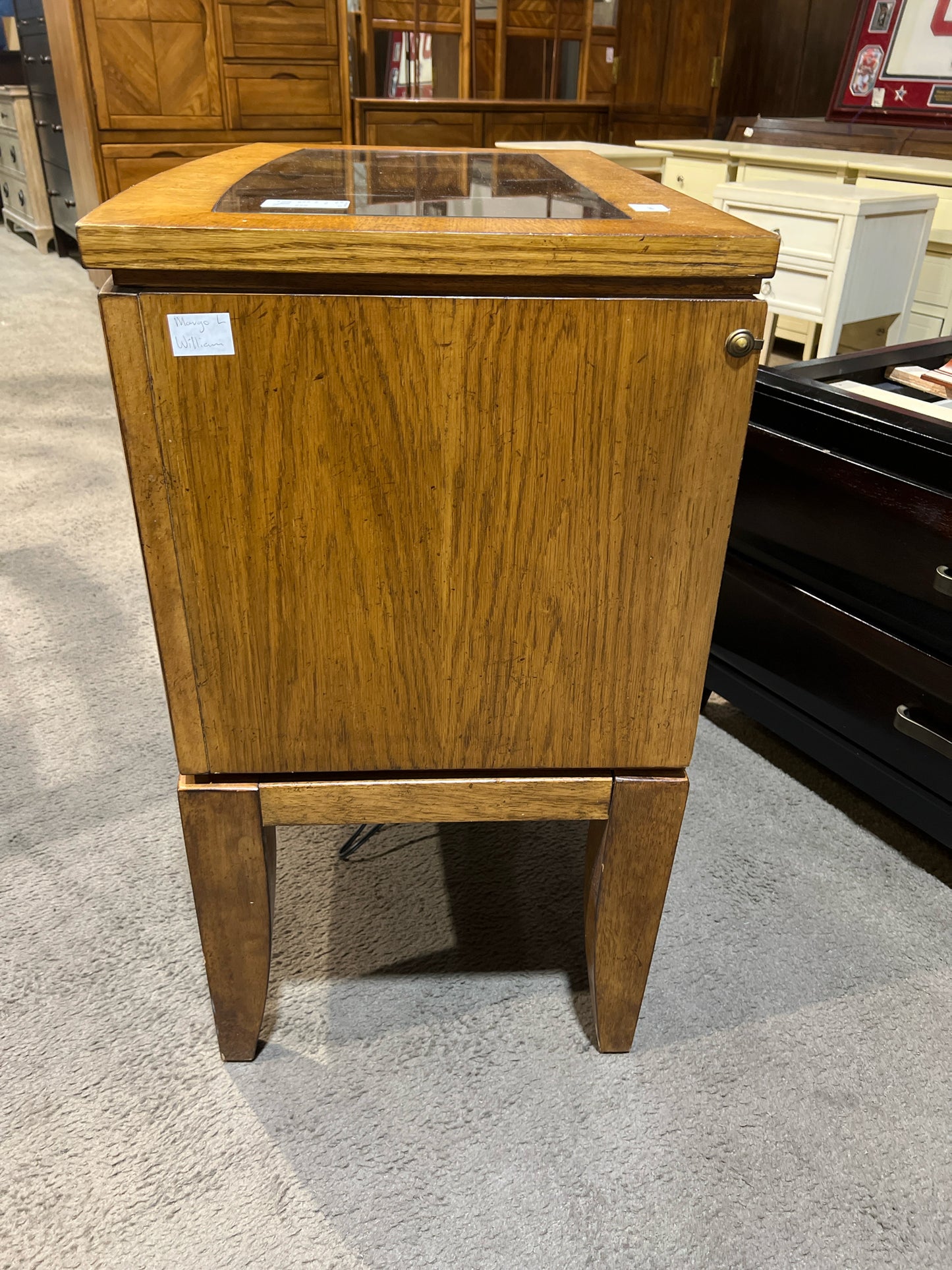 Fairmont Designs Single Drawer Wood & Glass Top Nightstand