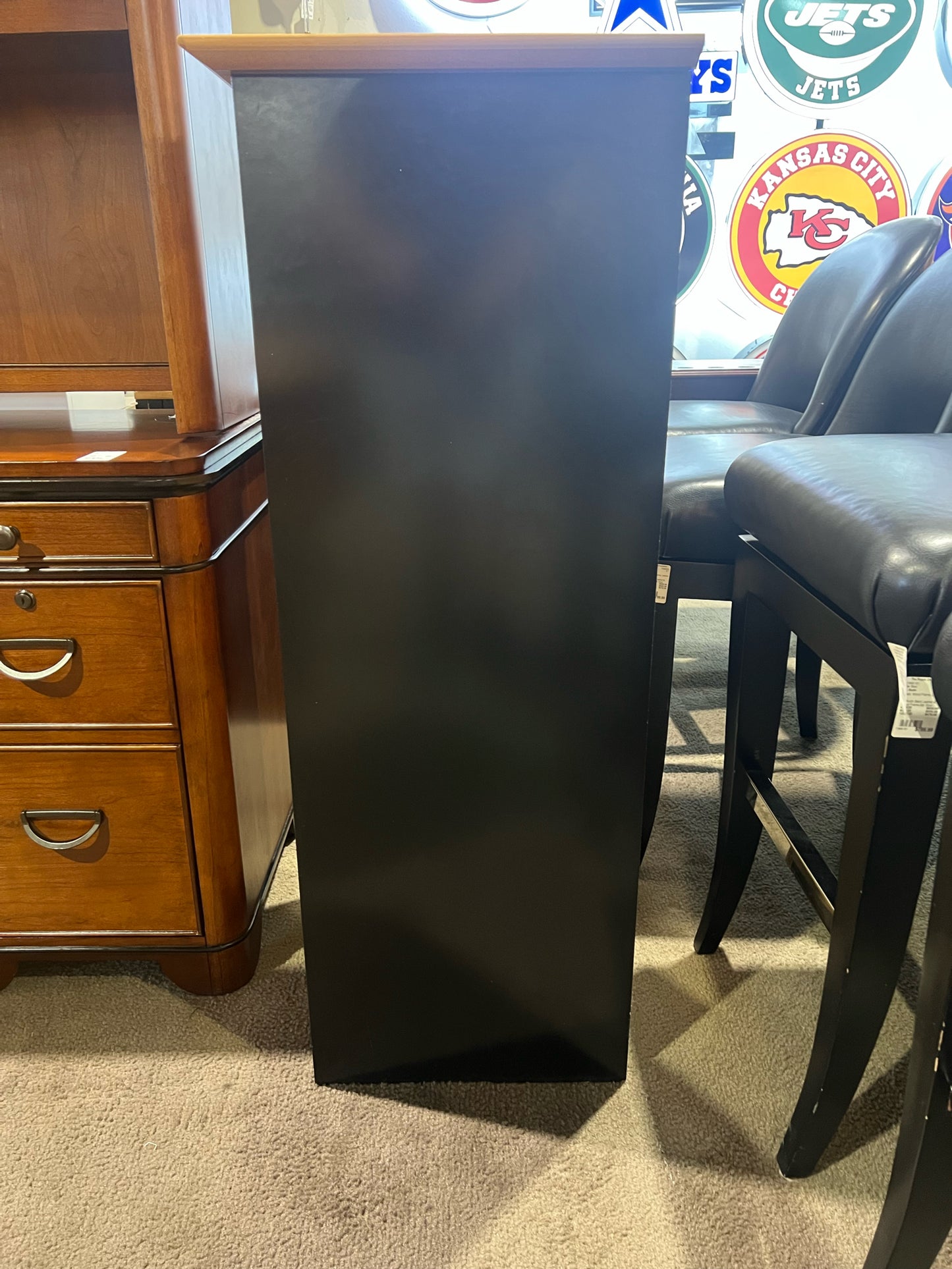 Black & Tan Wood Chest of Drawers