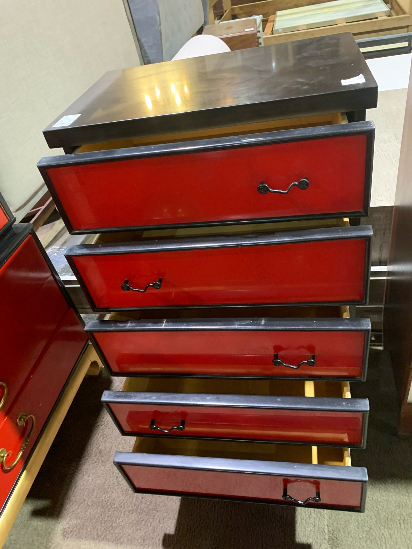Kent Coffey Red & Black Asian Dresser