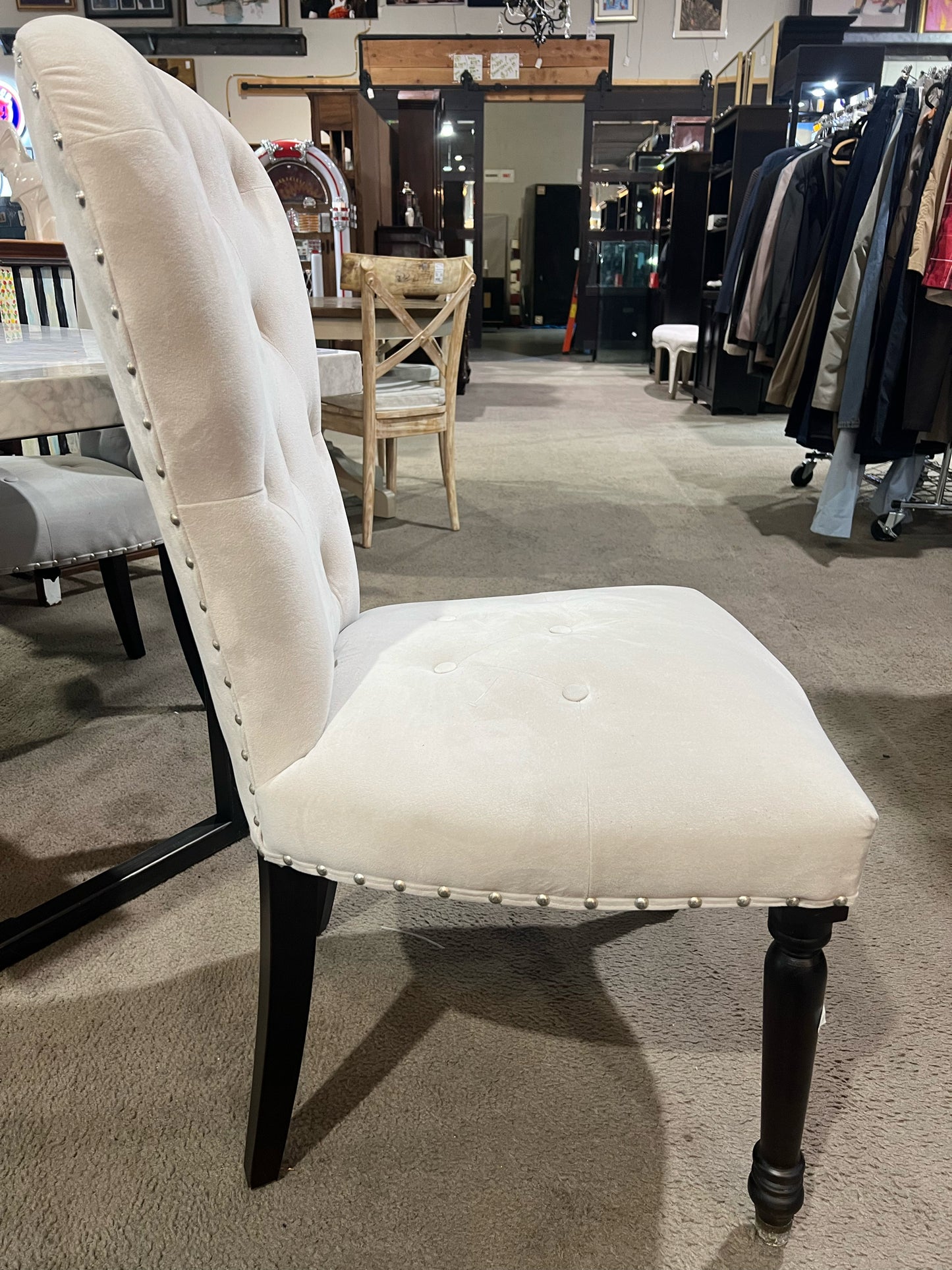 Z Gallerie Gray Tufted Fabric Dining Chair