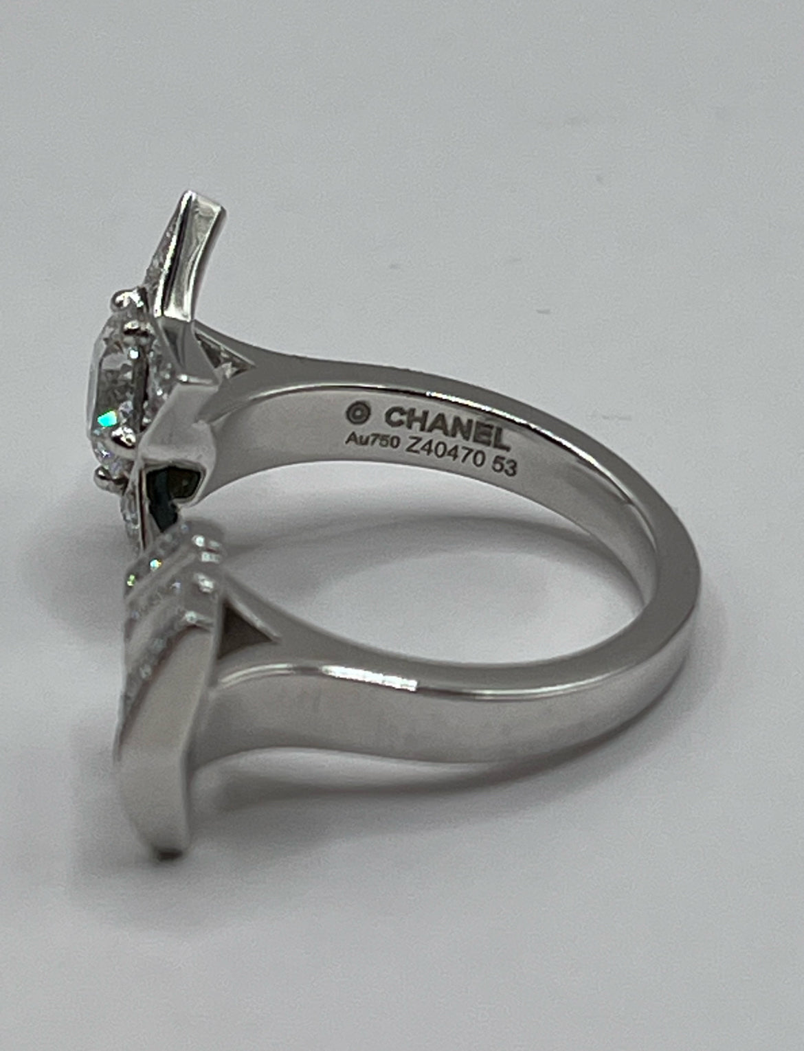 Chanel 18K White Gold & Diamond Comete Ring