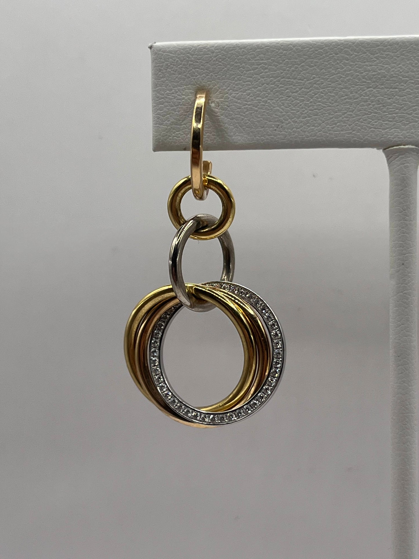 Cartier 18K Gold & Diamond Trinity Earrings