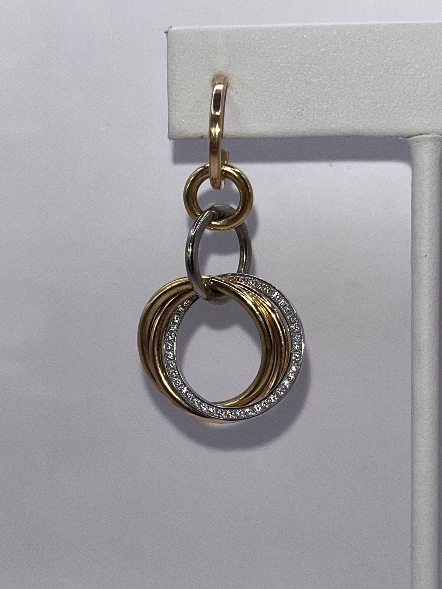 Cartier 18K Gold & Diamond Trinity Earrings