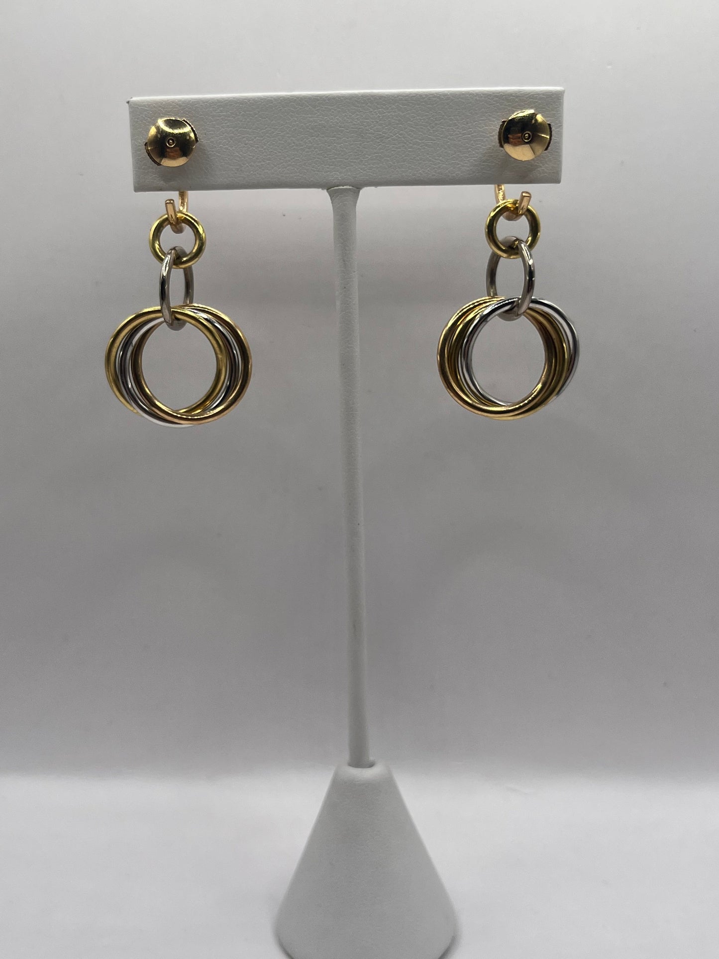 Cartier 18K Gold & Diamond Trinity Earrings