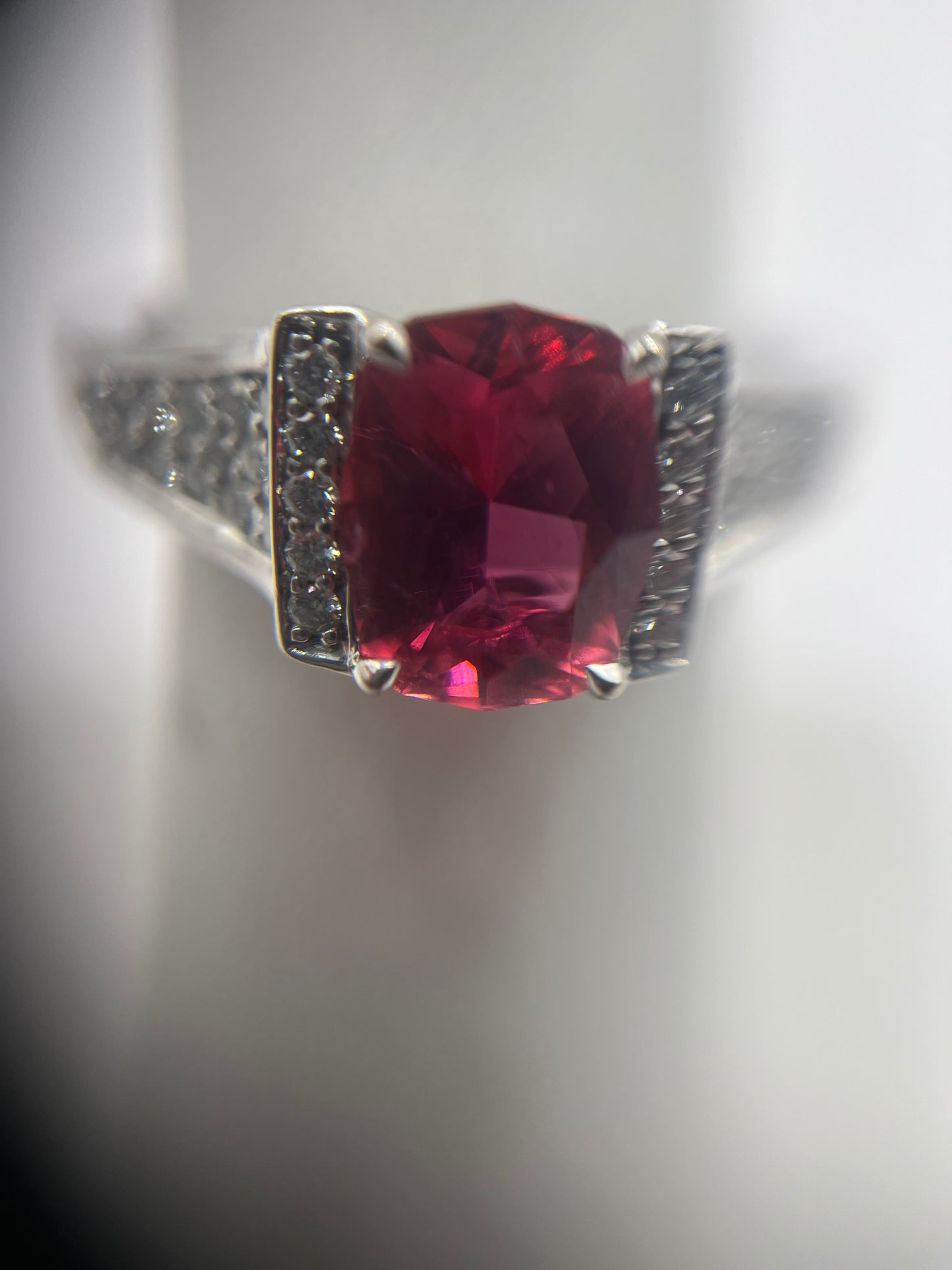Kat Florence 18K Gold Rubellite & Diamond Ring