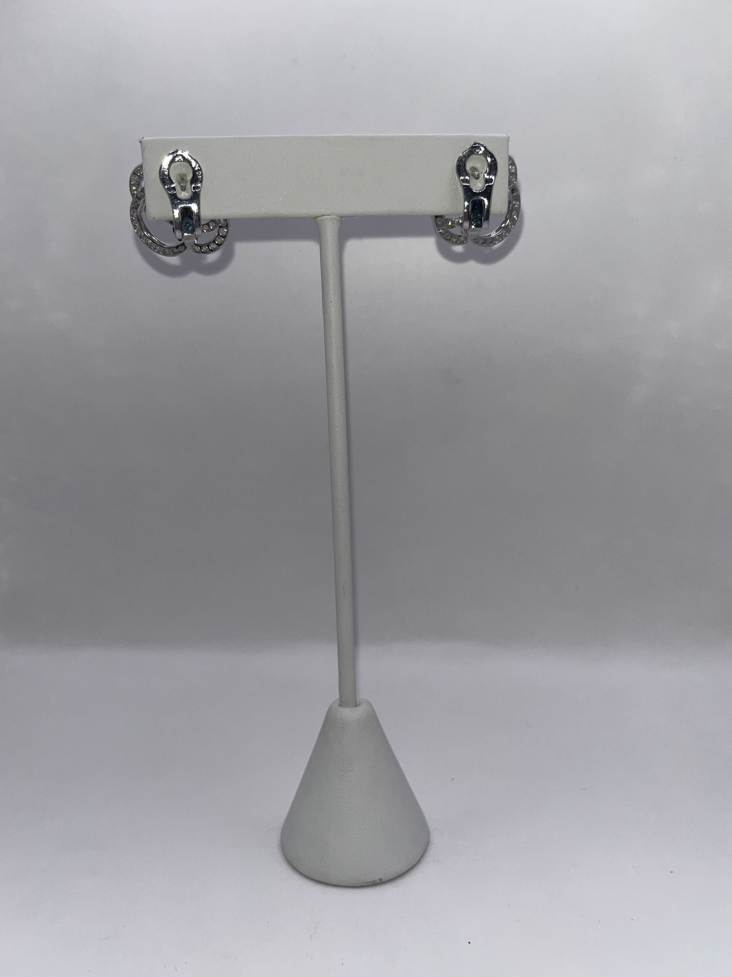 Chanel 18K White Gold & Diamond "Fil De Camelia"Earrings
