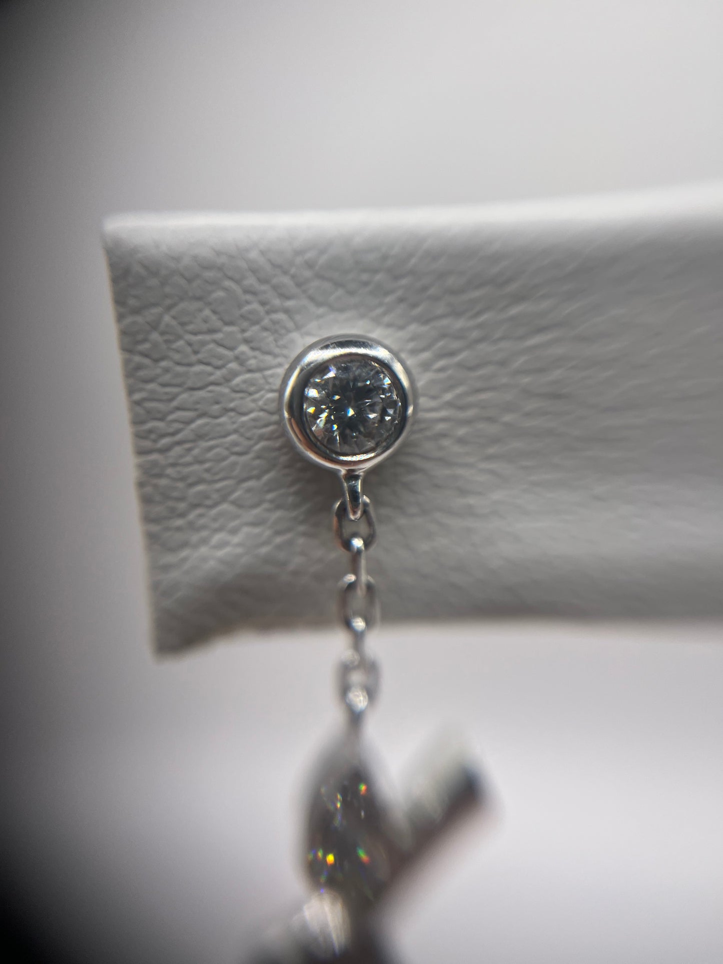 Chanel 18K White Gold & Diamond "Plume" Dangle Earrings