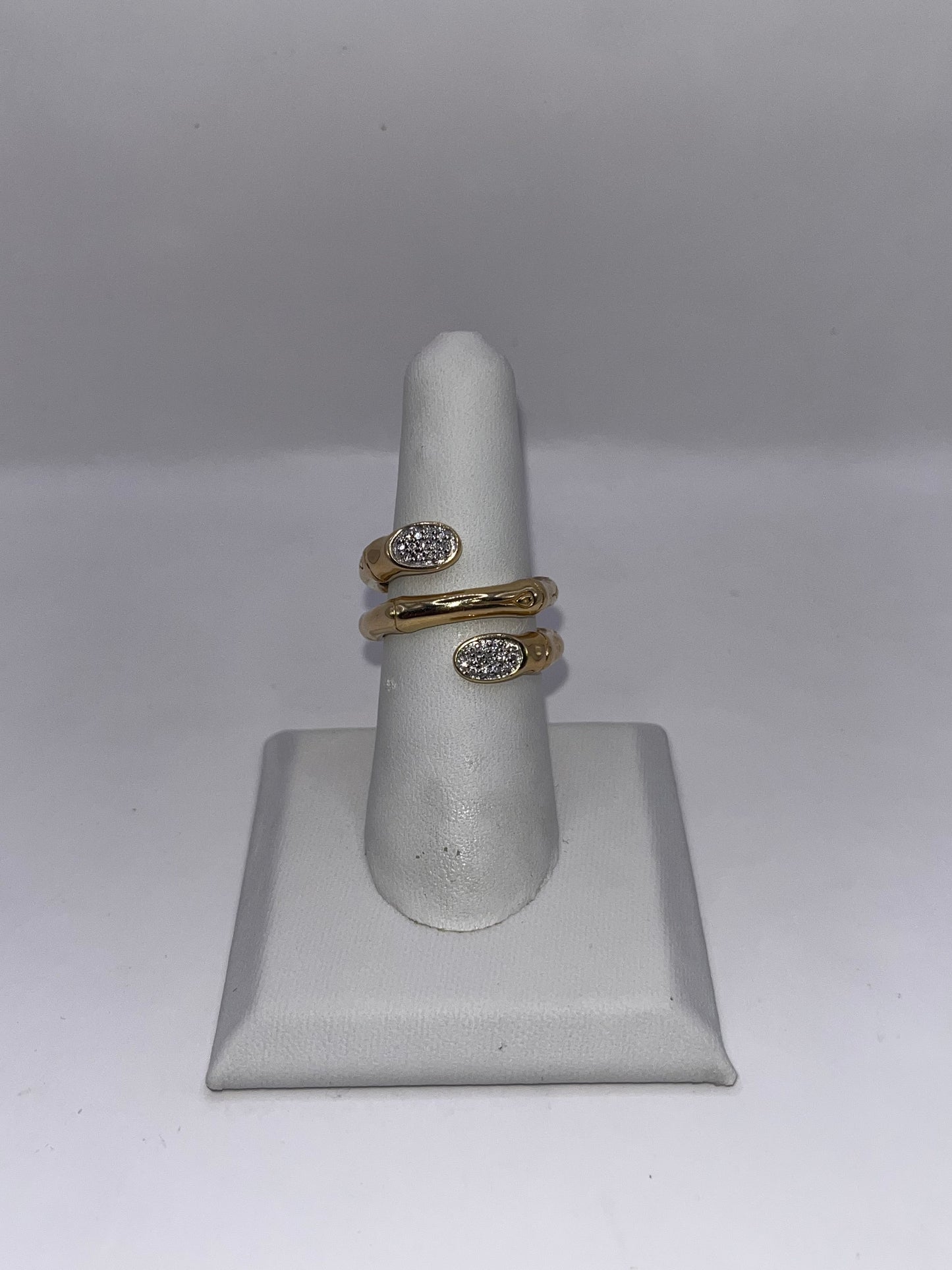 John Hardy 18K Yellow Gold & Diamond "Bamboo" Ring