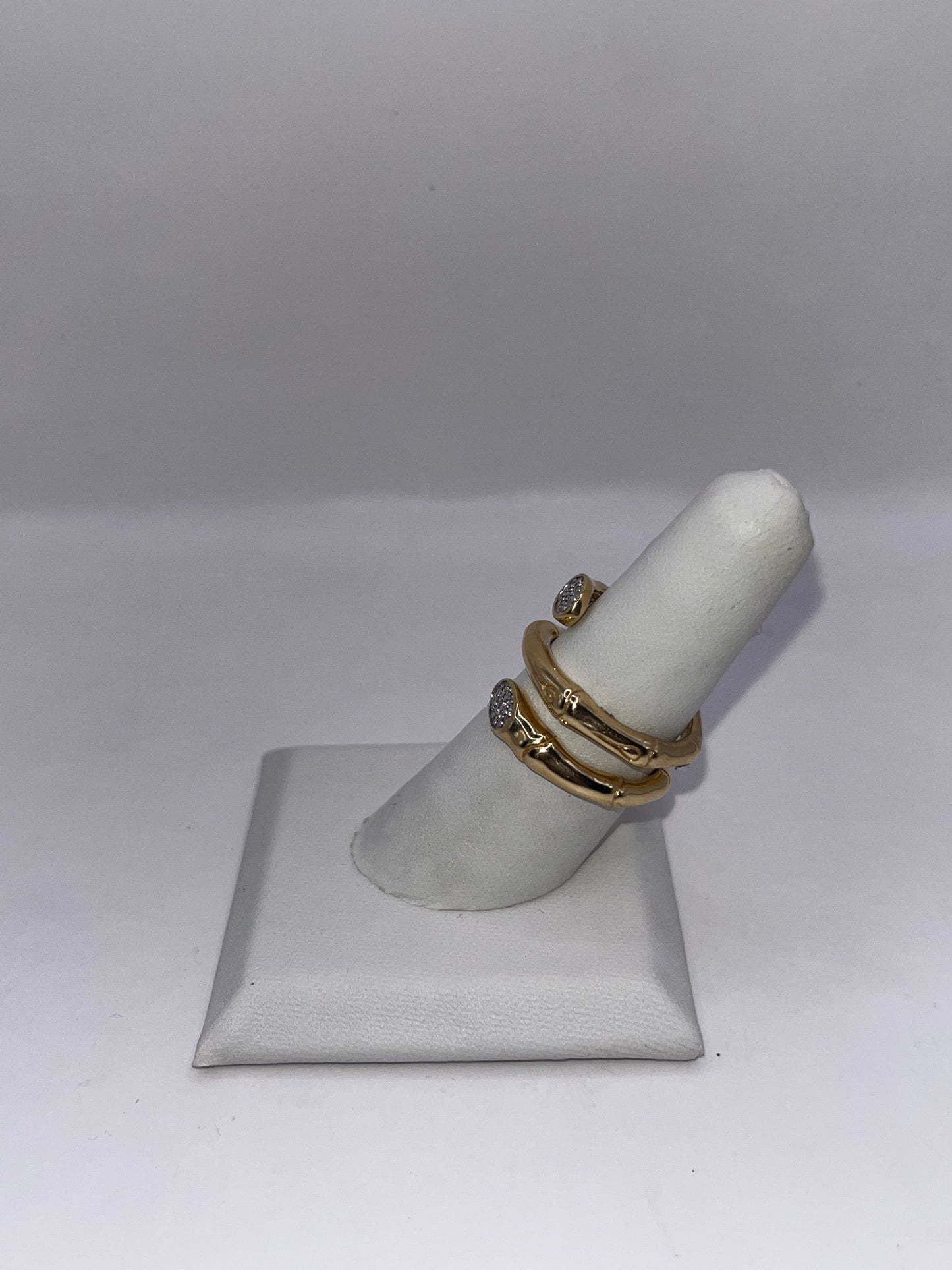 John Hardy 18K Yellow Gold & Diamond "Bamboo" Ring