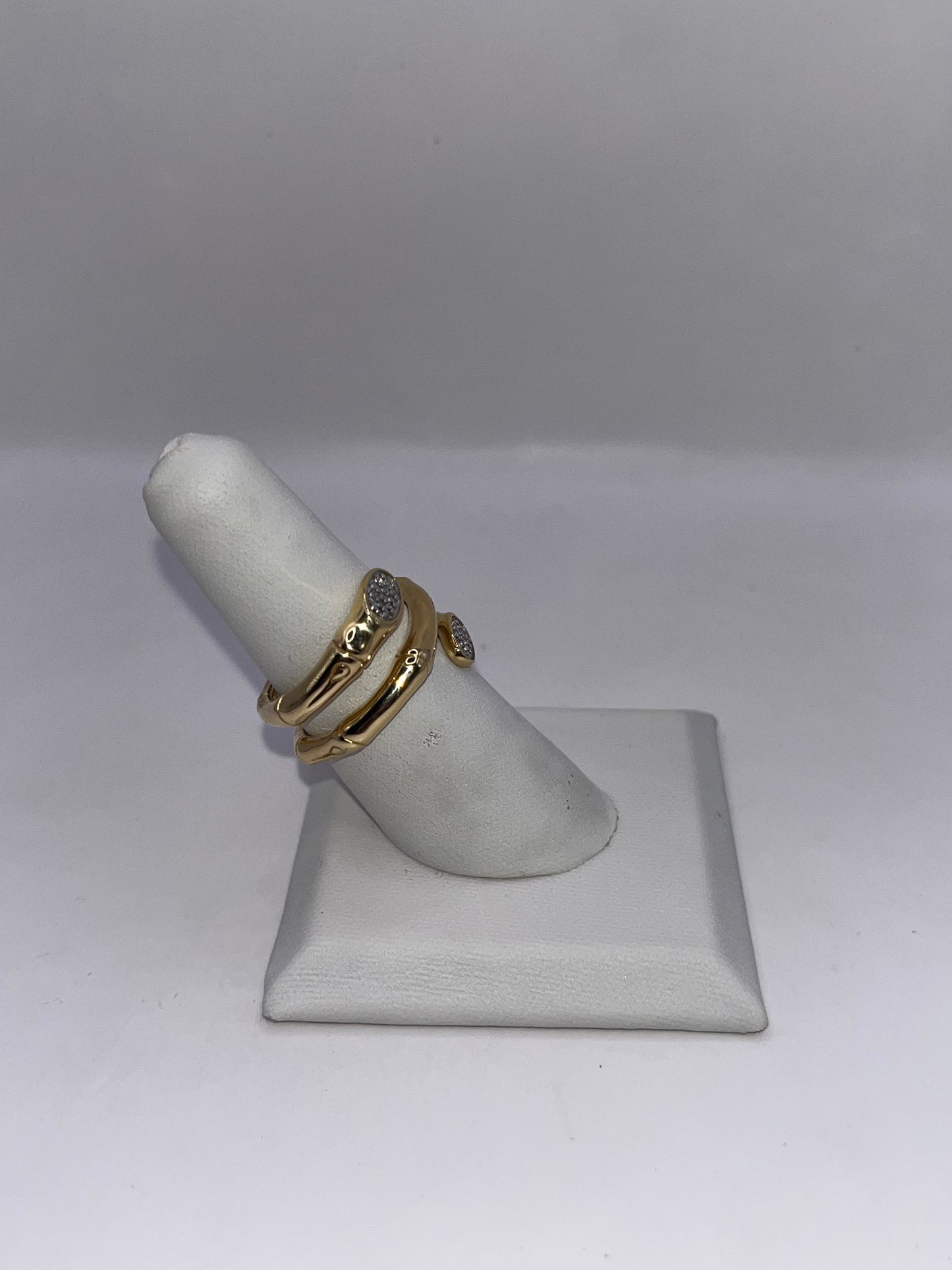 John Hardy 18K Yellow Gold & Diamond "Bamboo" Ring