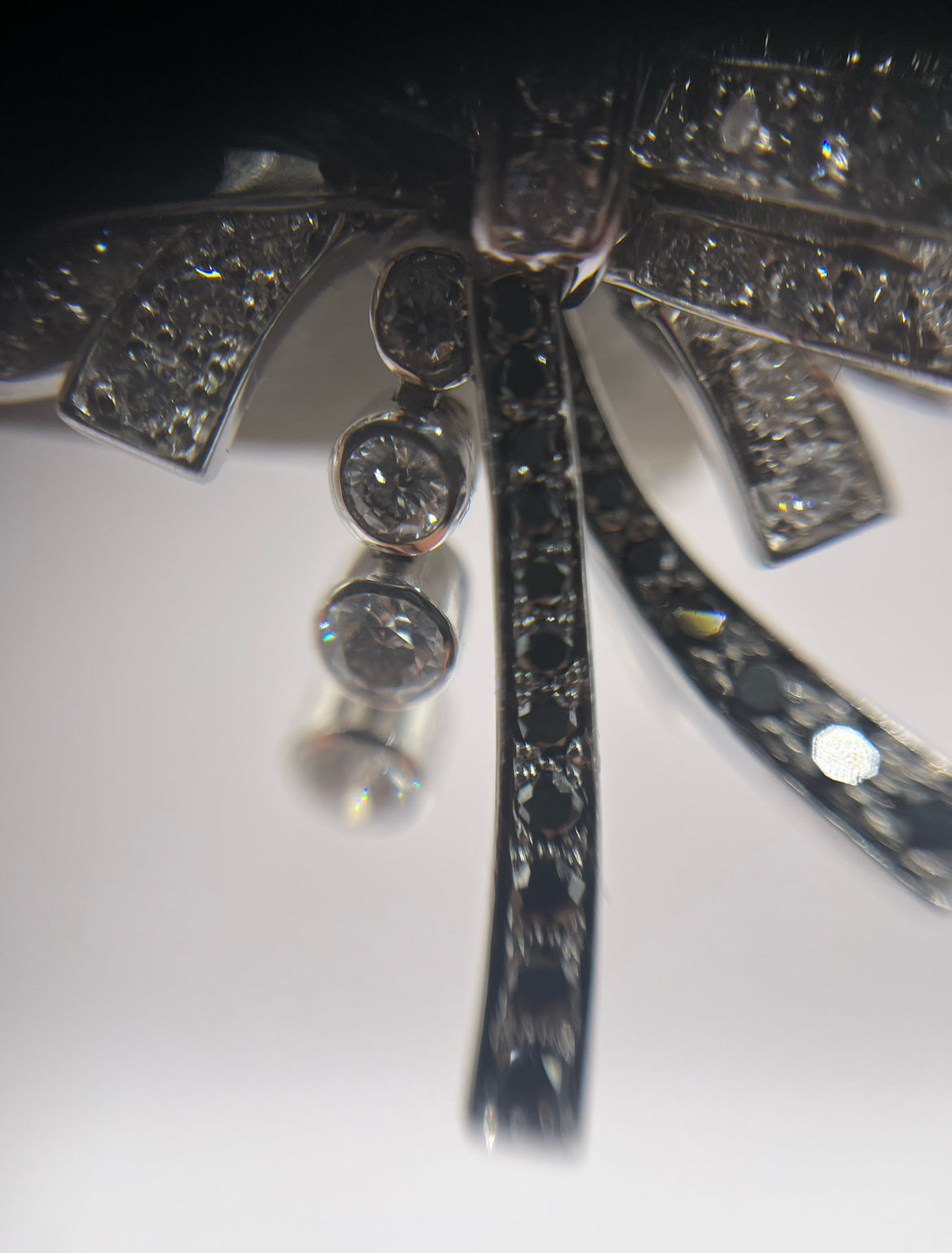 1932 Chanel 18K White Gold & Diamond "Rudan Collection" Bowtie Earrings