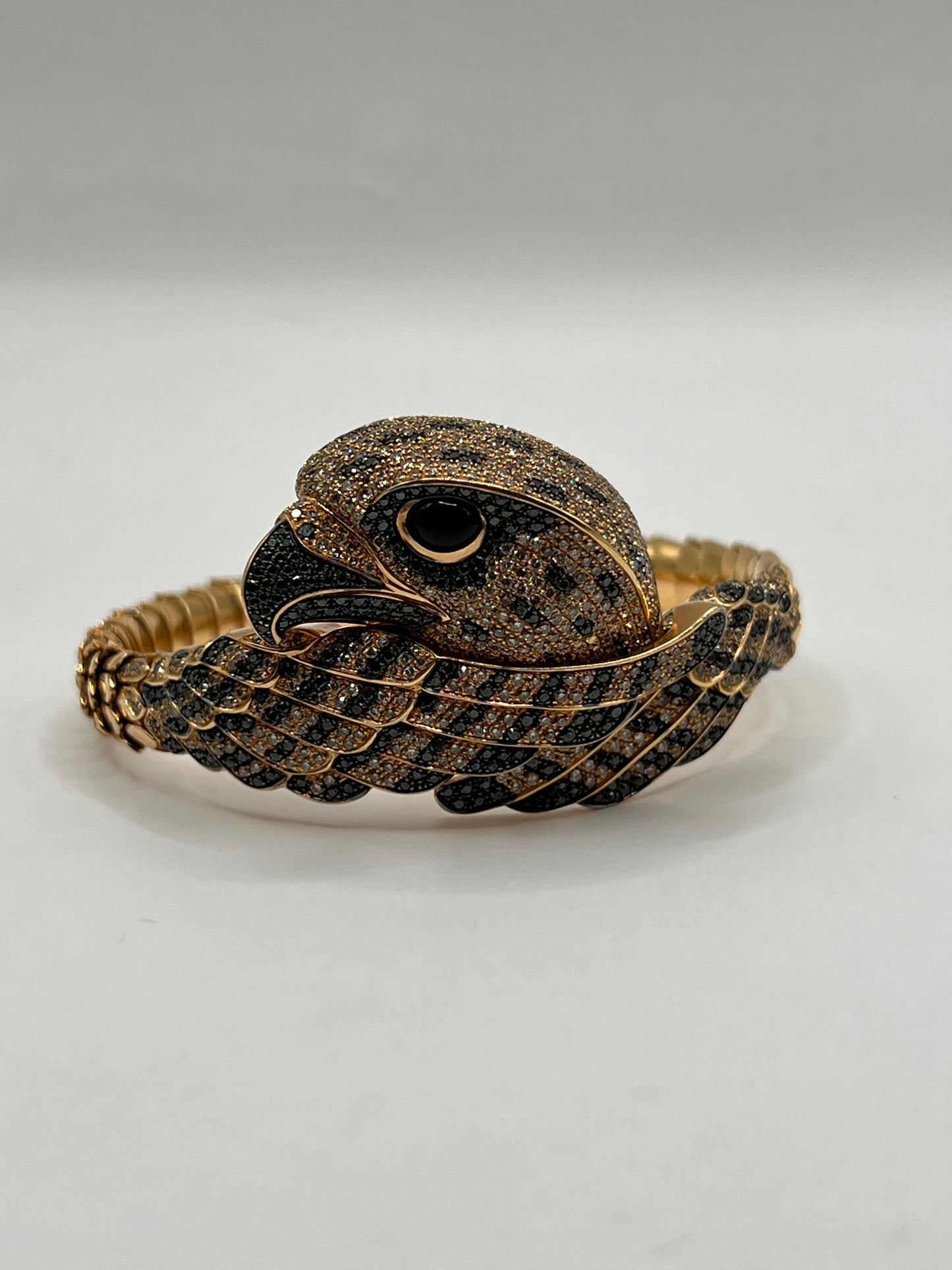 Roberto Coin 18K Rose Gold Diamond & Onyx Hawk Bracelet