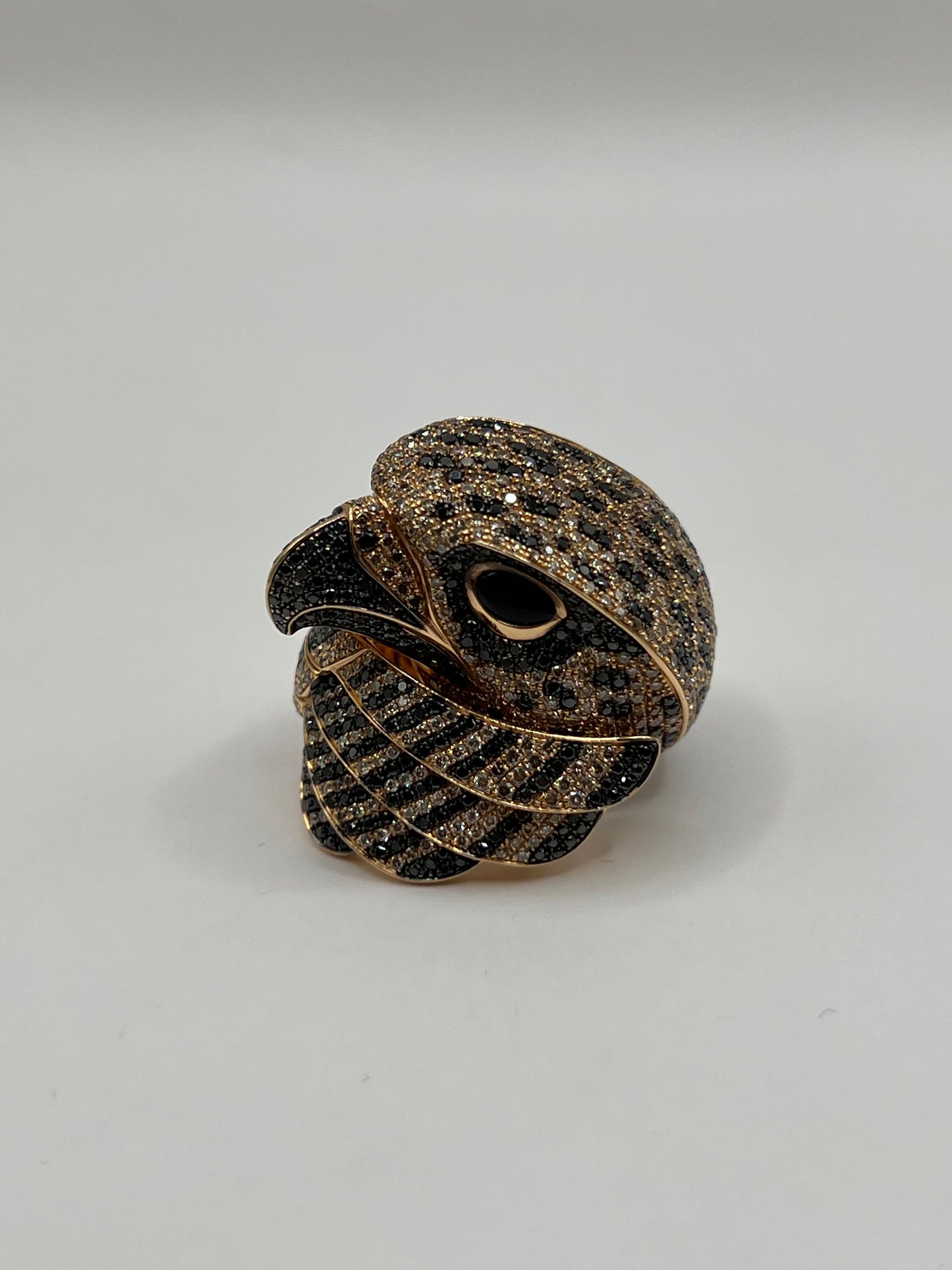 Roberto Coin 18K Rose Gold Diamond & Onyx Hawk Ring
