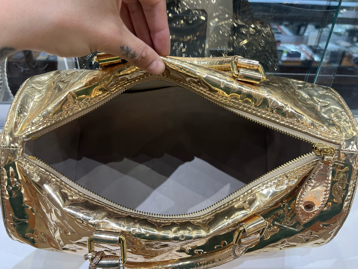 Louis Vuitton Gold Metallic Mirror Speedy