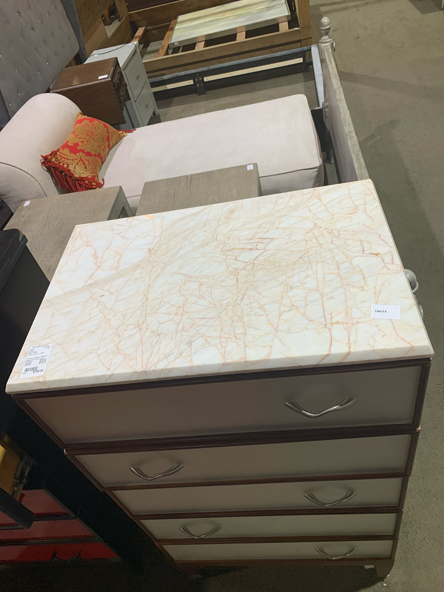 Kent Coffey White & Brown Asian Dresser