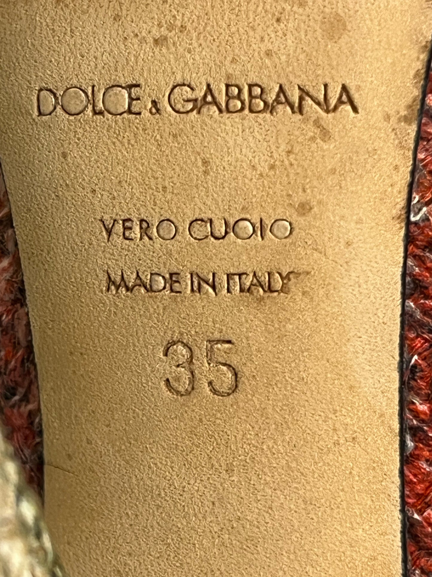 Dolce & Gabbana Snake Pattern Fabric Heels