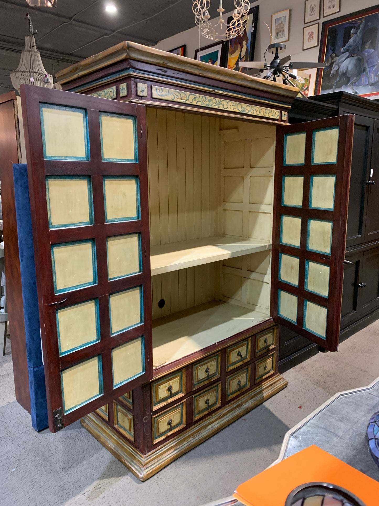 Peruvian Painted Armoire