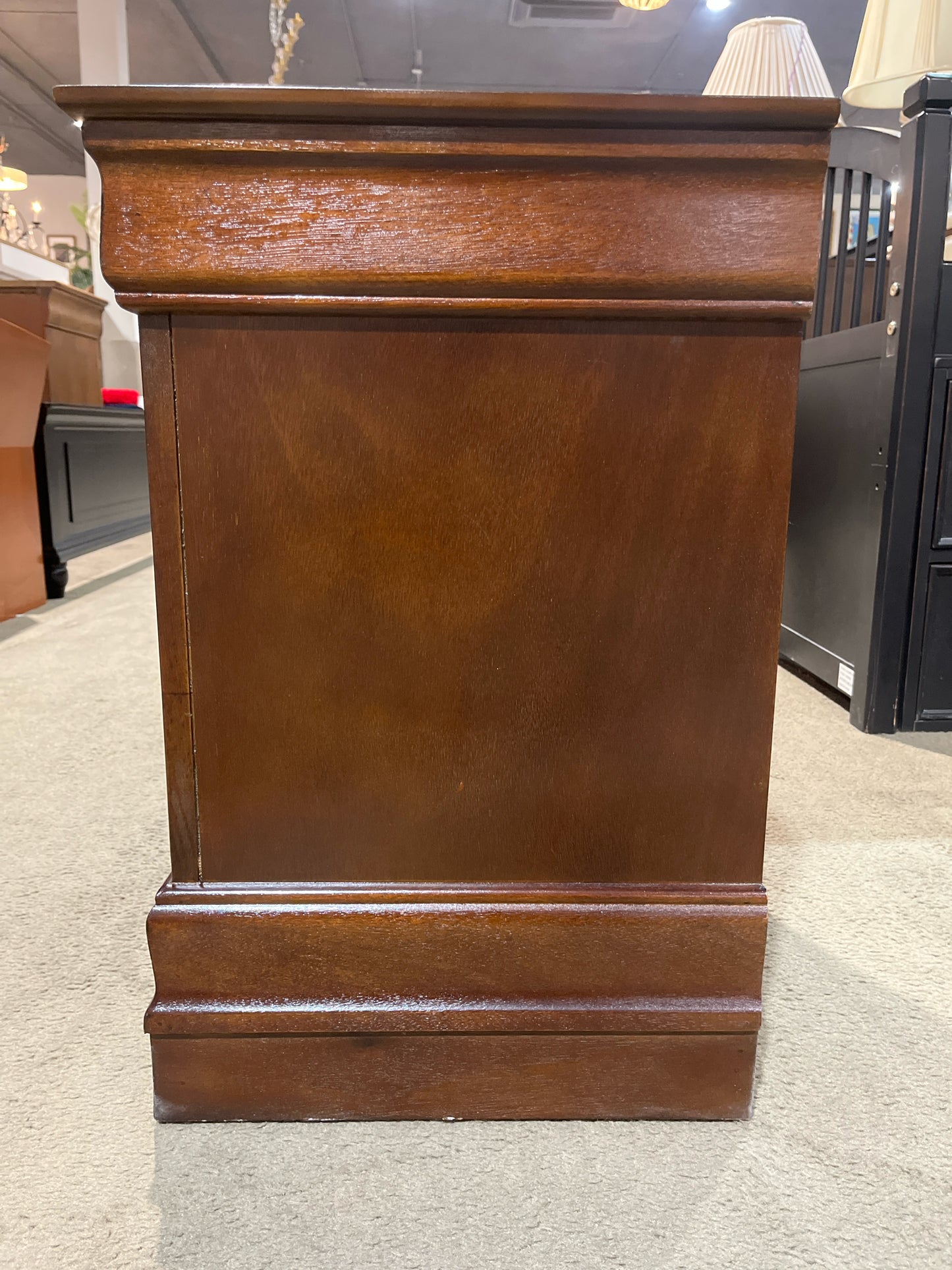 Dark Wood 2 Drawer Nightstand