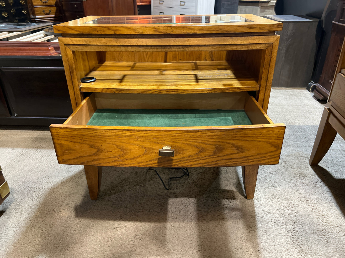 Fairmont Designs Single Drawer Wood & Glass Top Nightstand