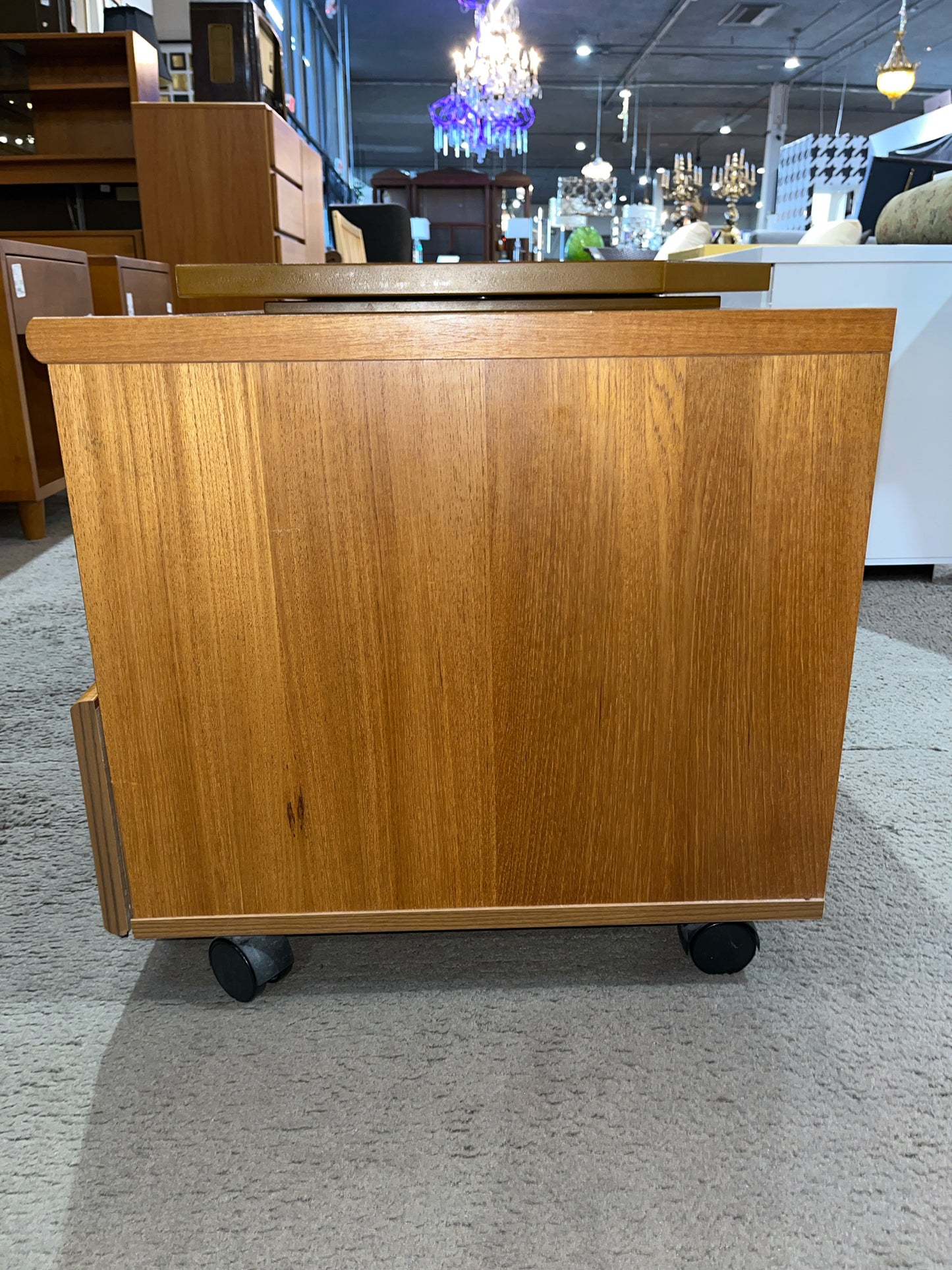 Danish Modern Teak Nightstand & TV Swivel