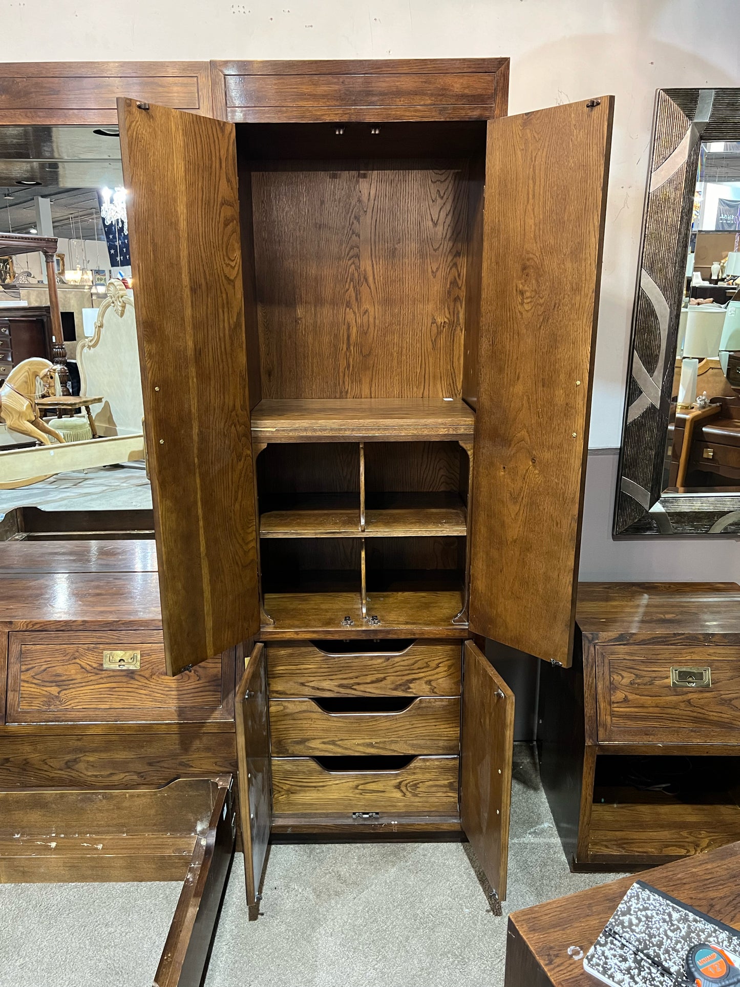 Henredon Campaign Style King Size Bed