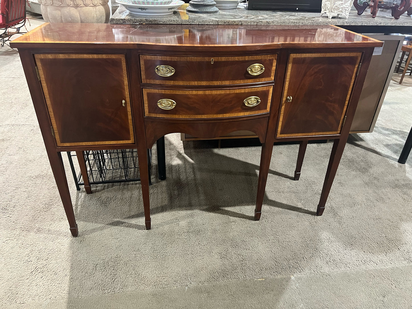 Ethan Allen Federal Style 2 Drawer 2 Door Mahogany Buffet