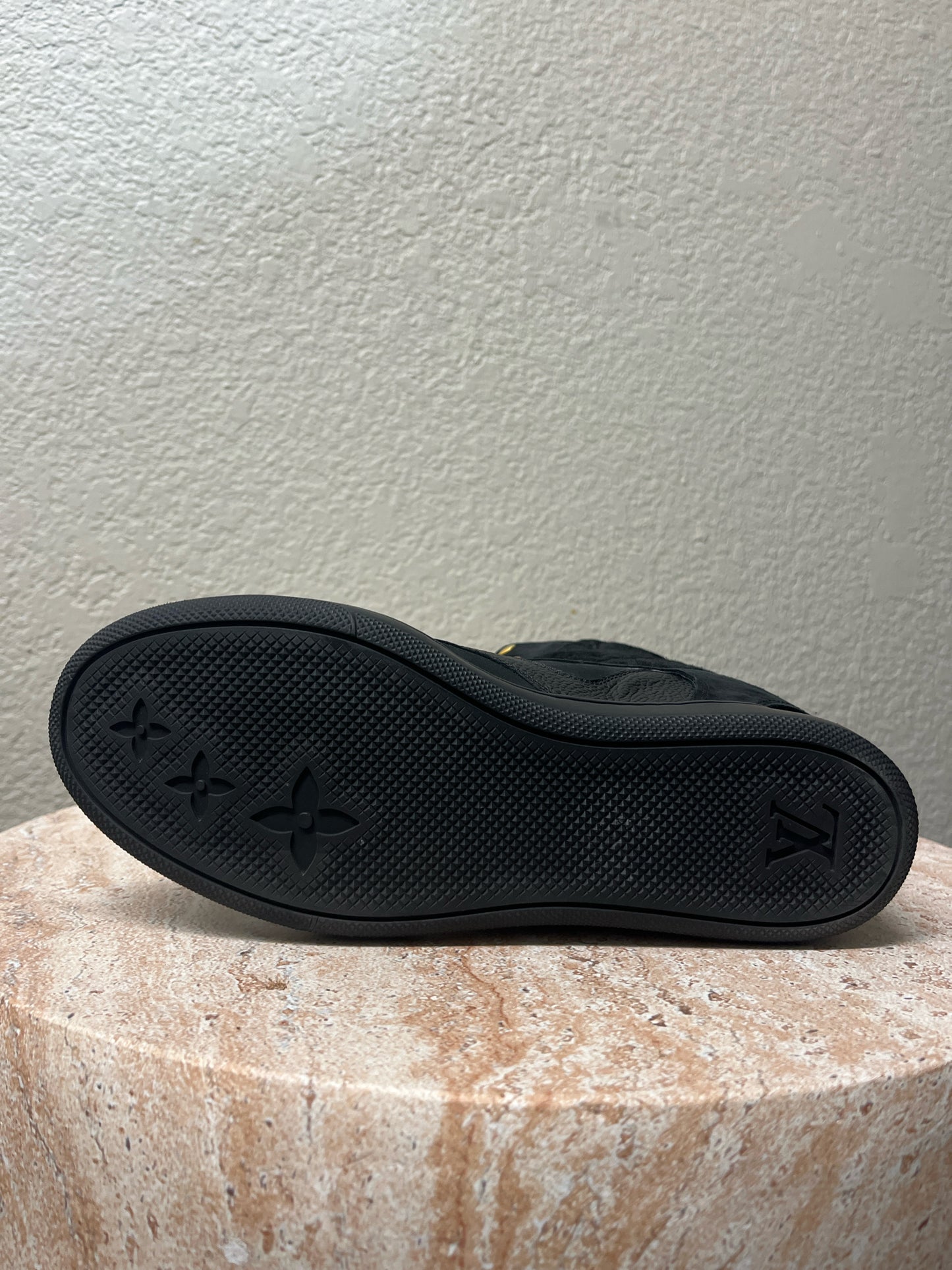 Louis Vuitton Black Suede High Top Sneakers