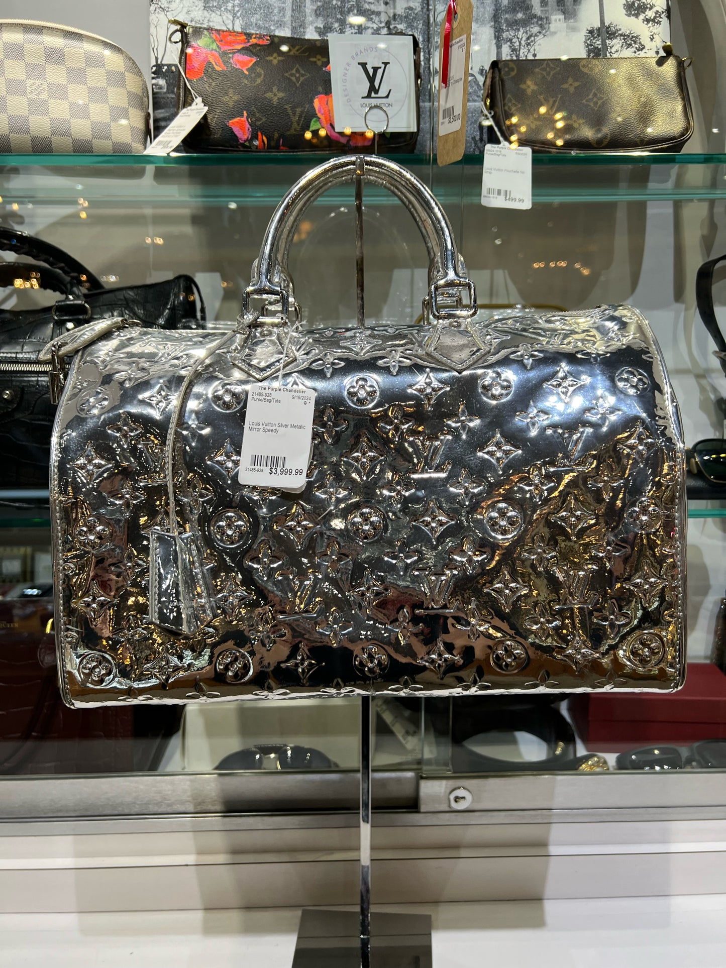 Louis Vuitton Silver Metallic Mirror Speedy