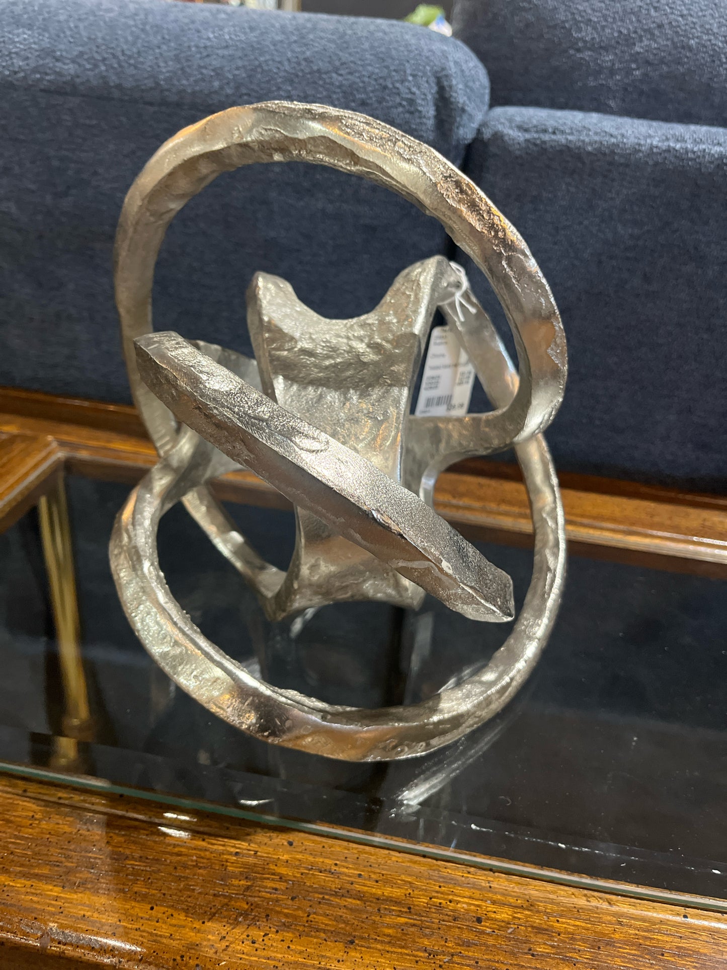 Chrome Twisted Ball Sculpture