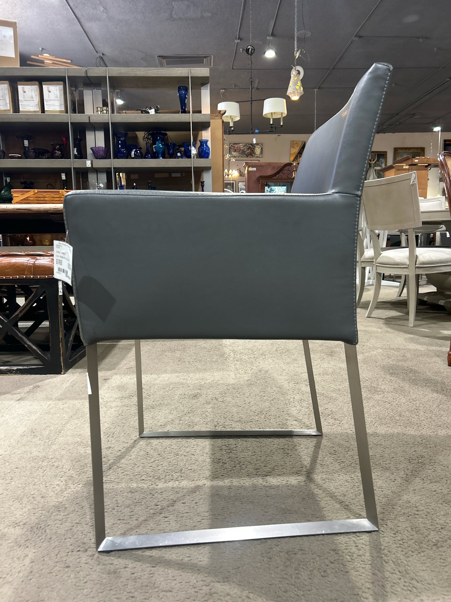 Mobital Gray Leather Dining Chair