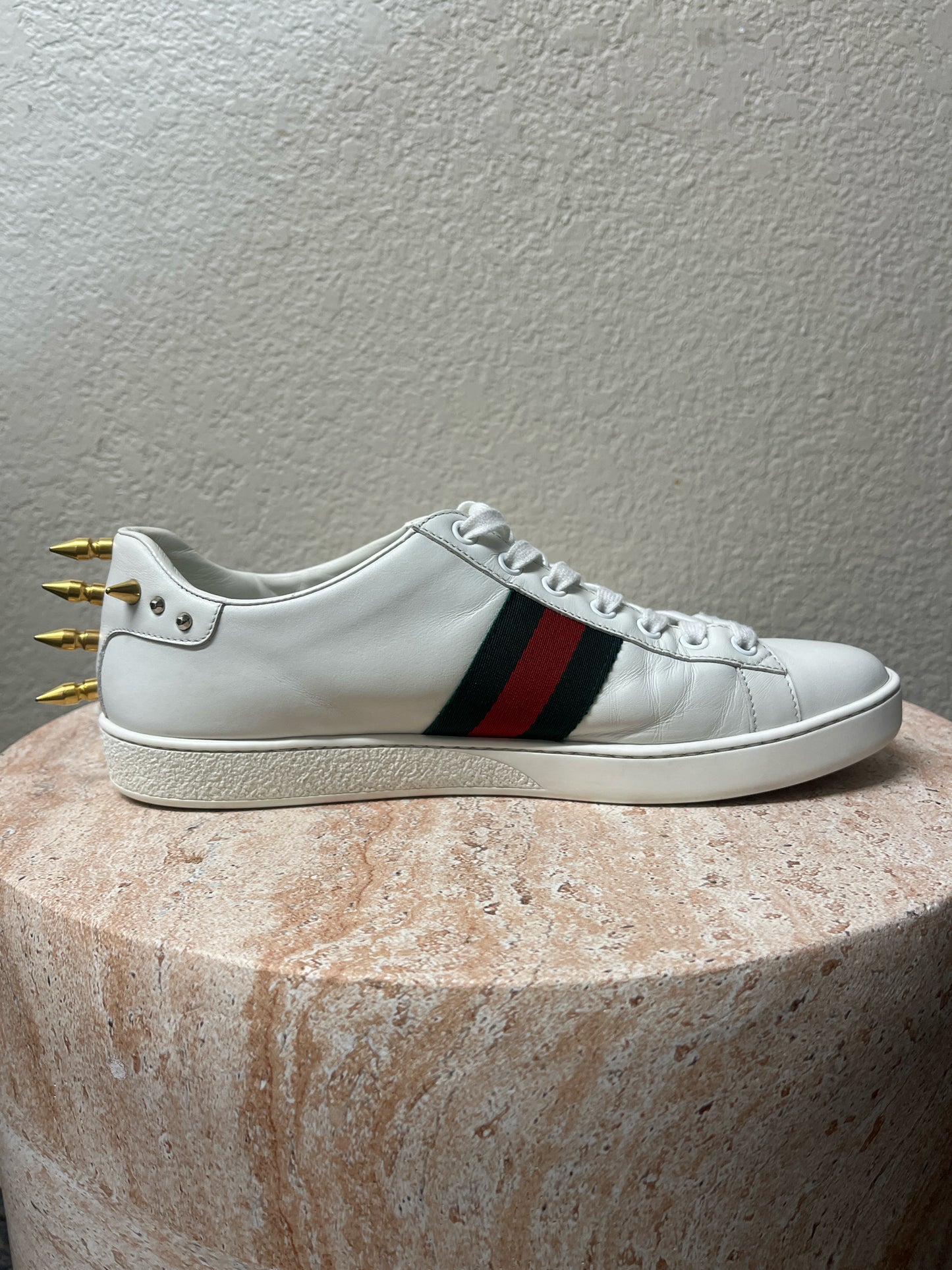 Gucci White Leather "Ace Punk" Shoes