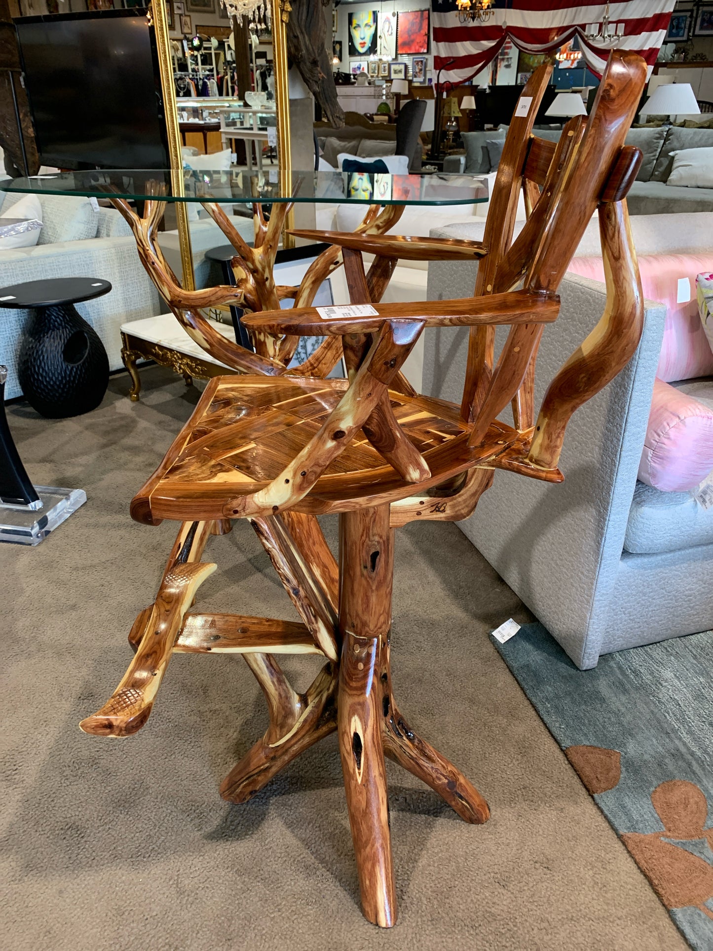 Handcrafted Live Tree Bar Stool