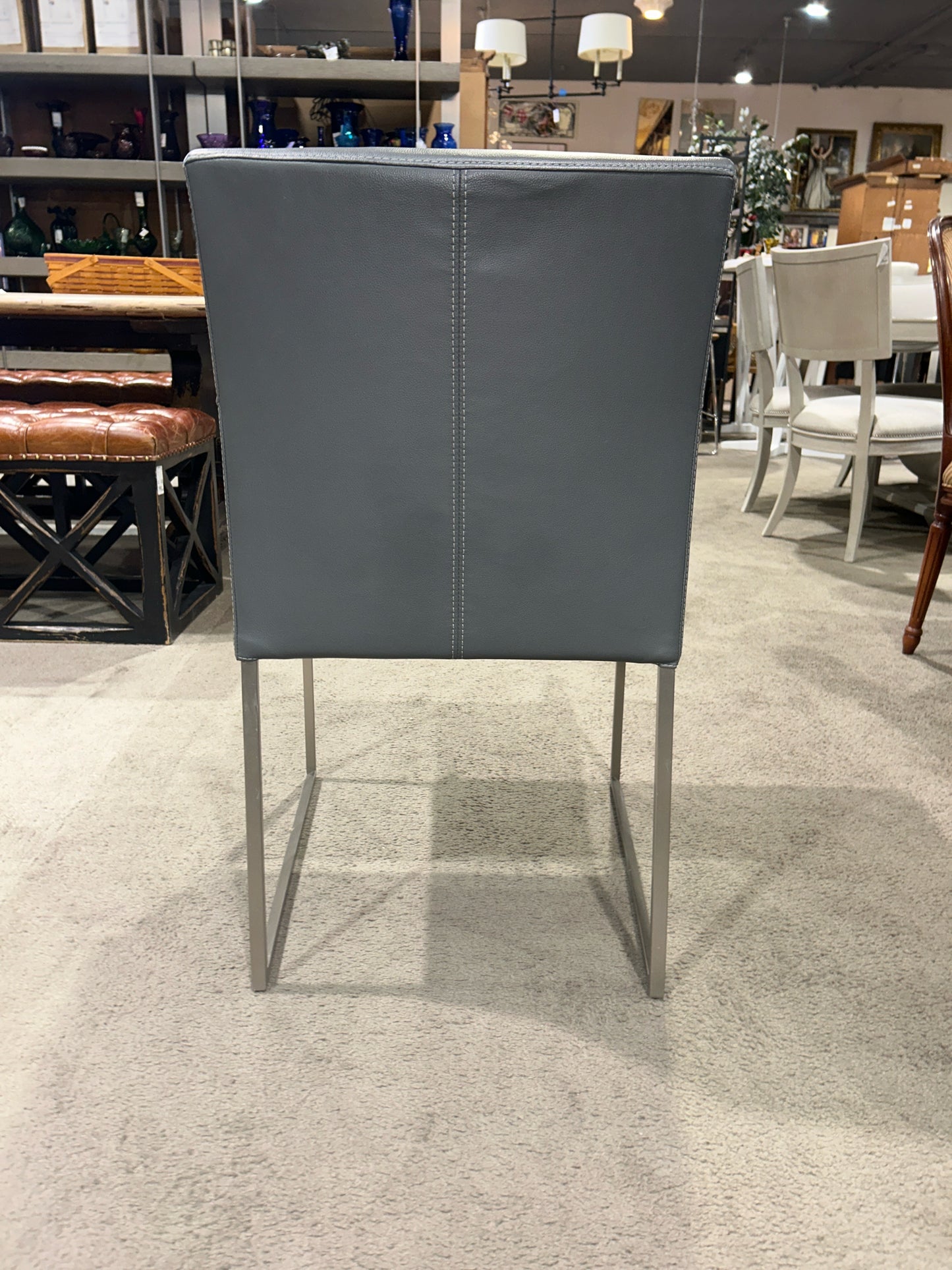 Mobital Gray Leather Dining Chair