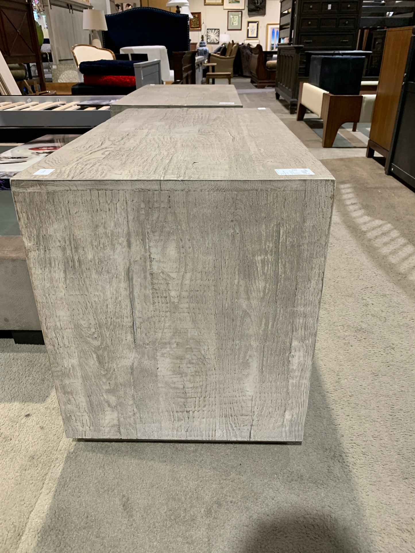 Restoration Hardware Grey 2 Drawer Reclaimed Wood Nightstand