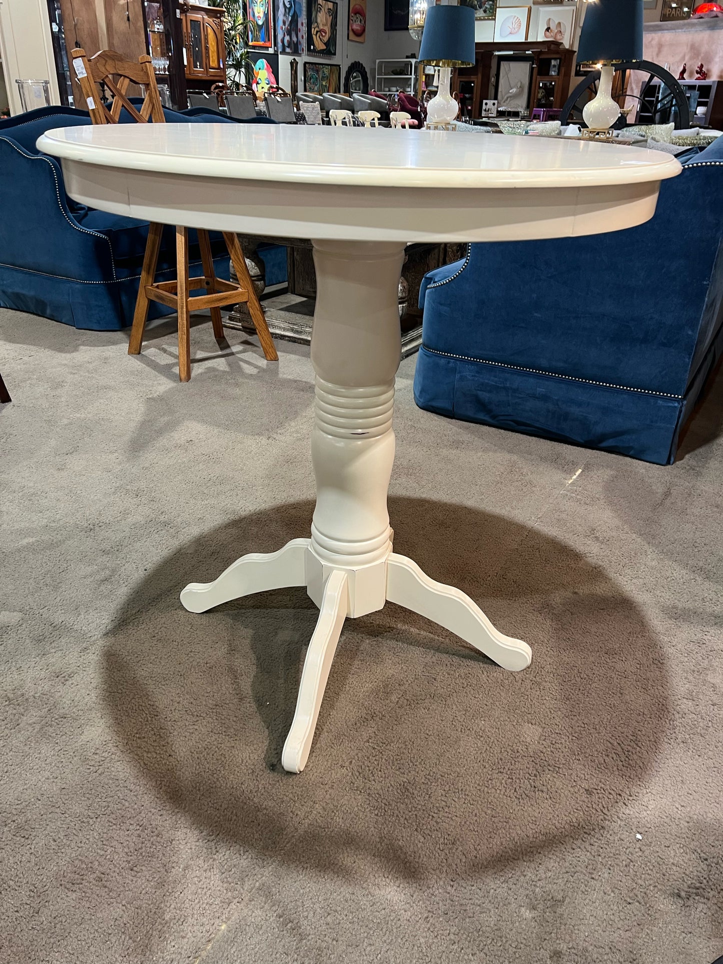 Pier 1 Round White Wood Pedestal Dining Table