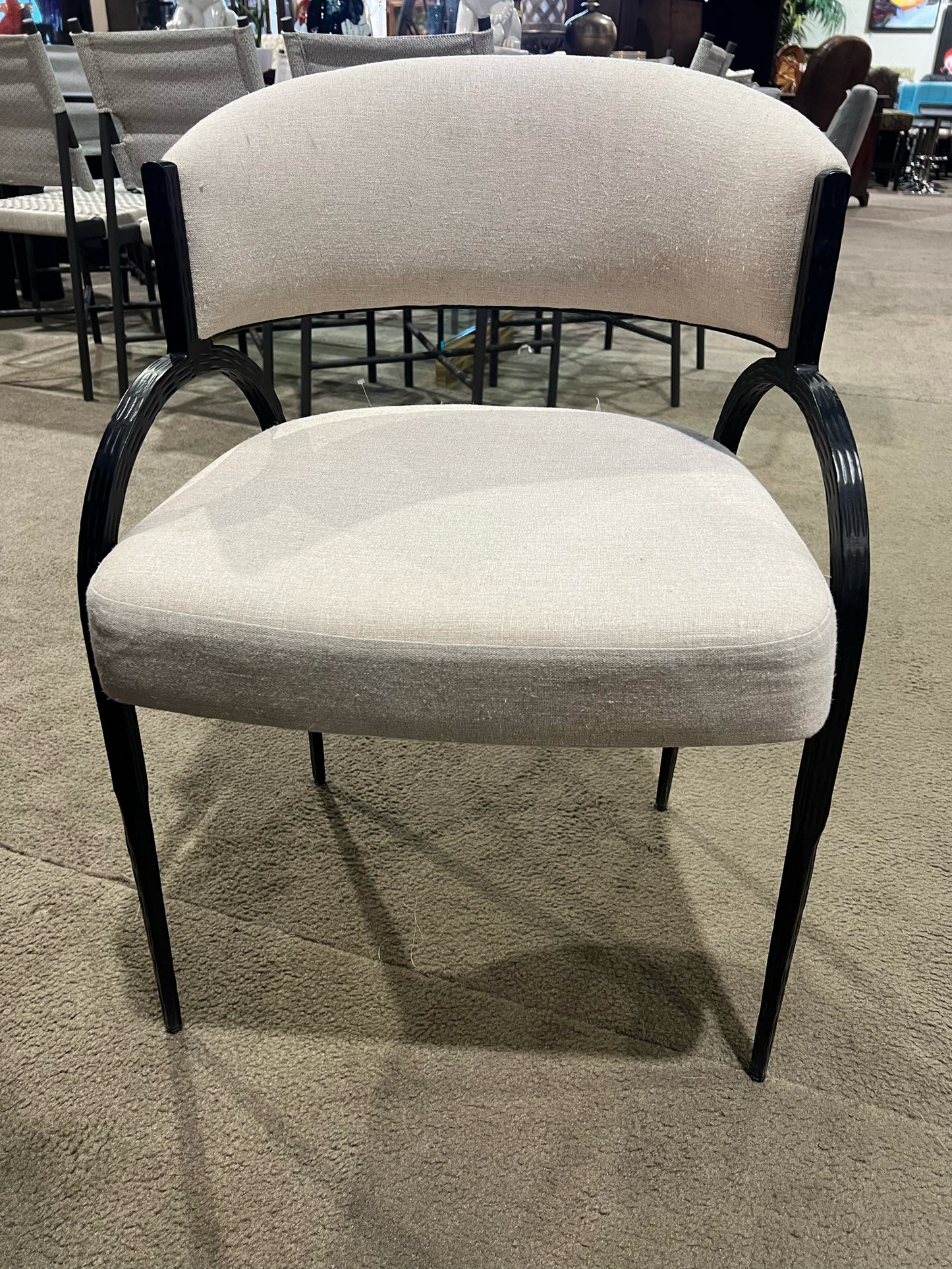 Arteriors Wheat Fabric & Metal Frame "Bahati" Chair