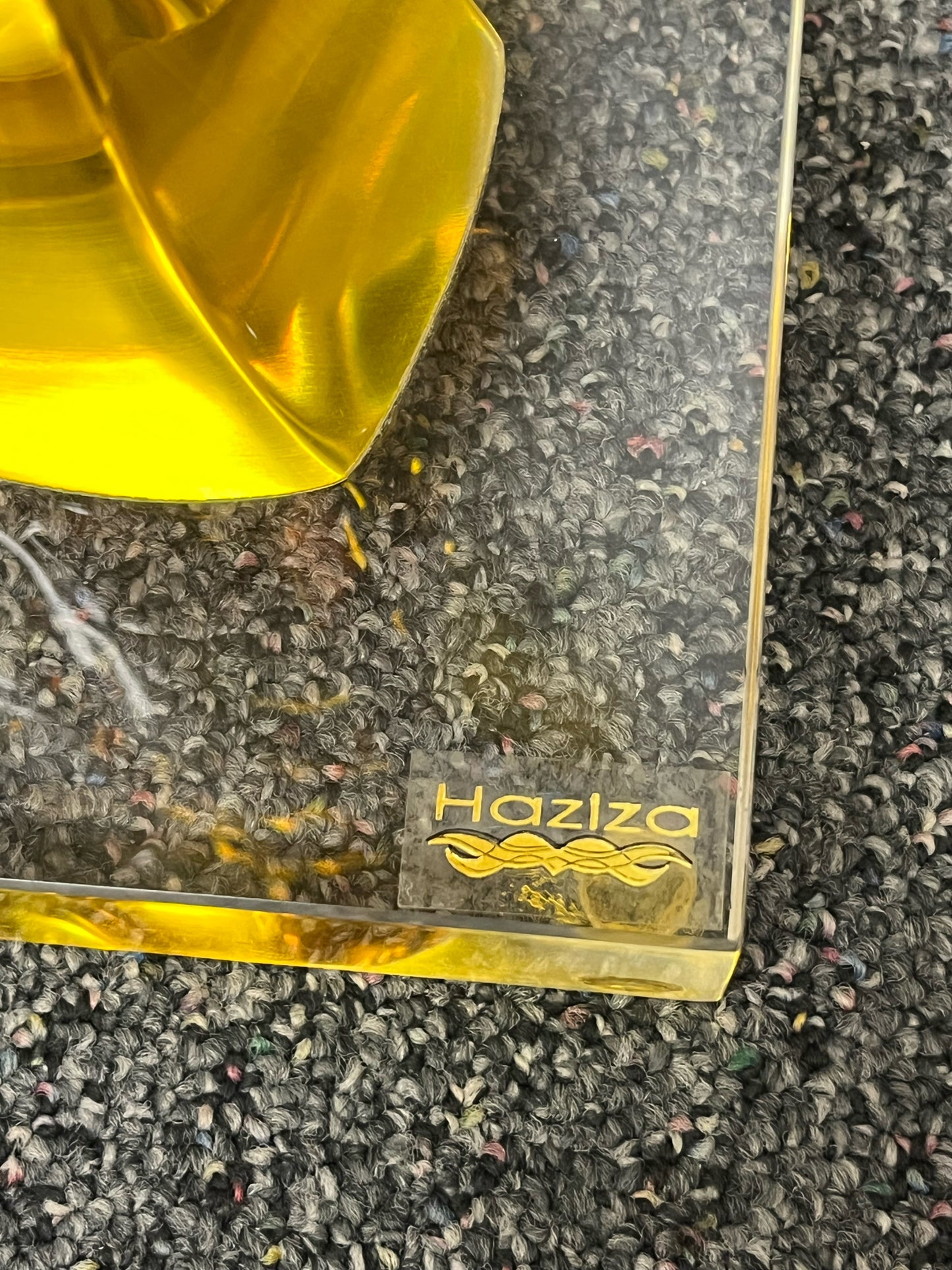 Haziza Amber Acrylic Saxophone Player Sculpture