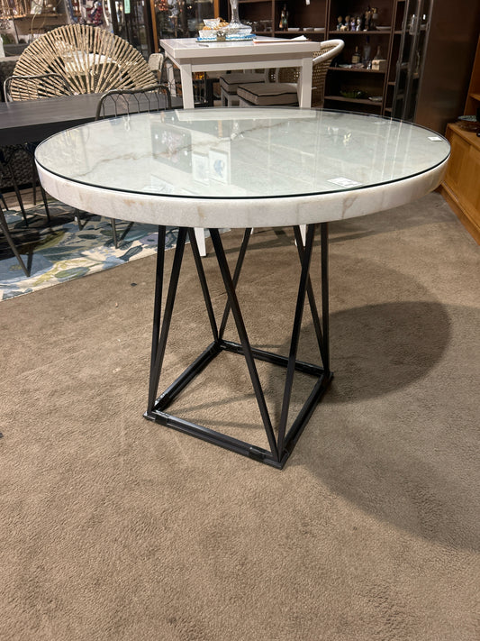 RC Wiley Round Marble High‑Top Pub Table
