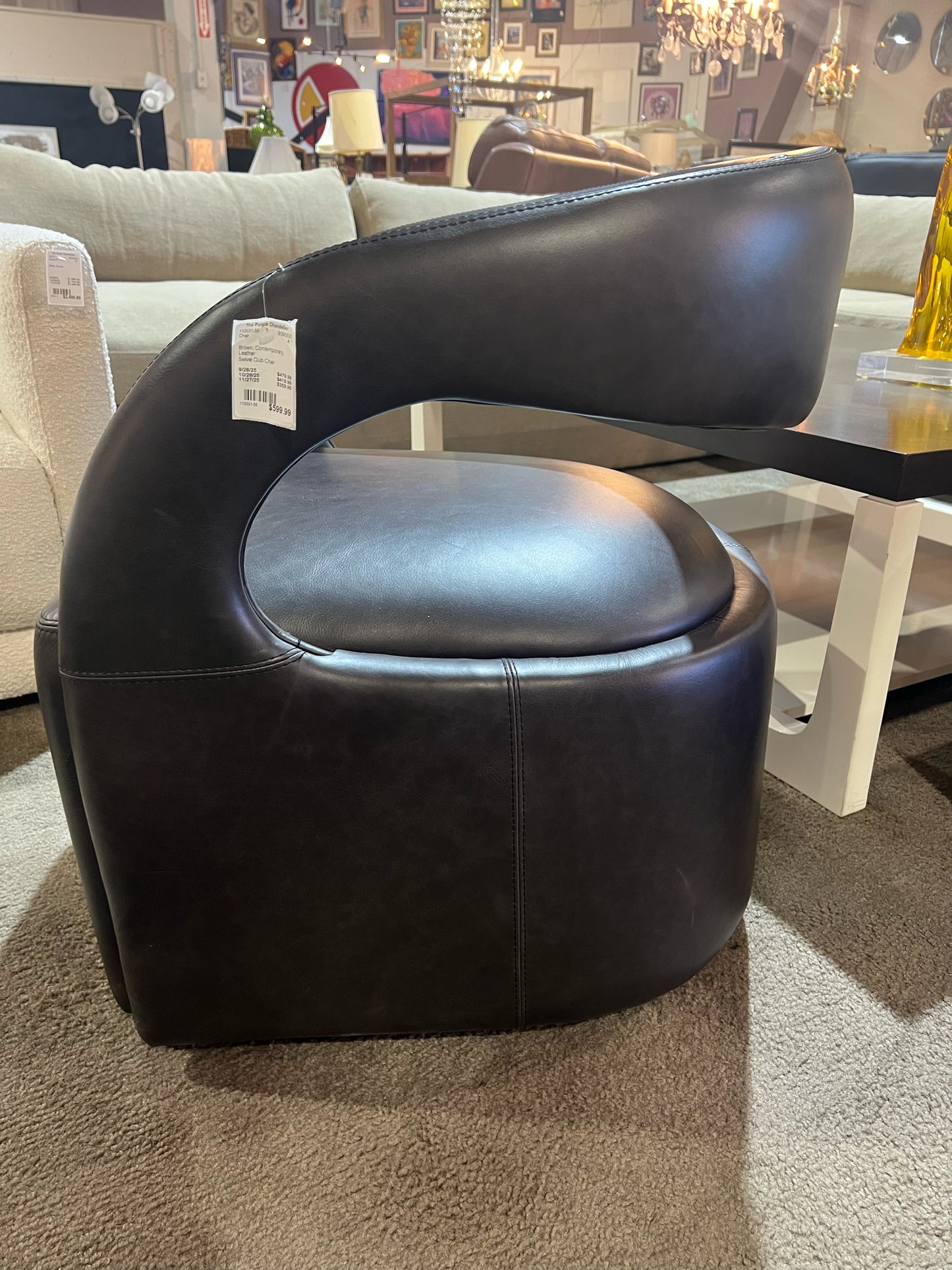 Brown Contemporary Leather Chair