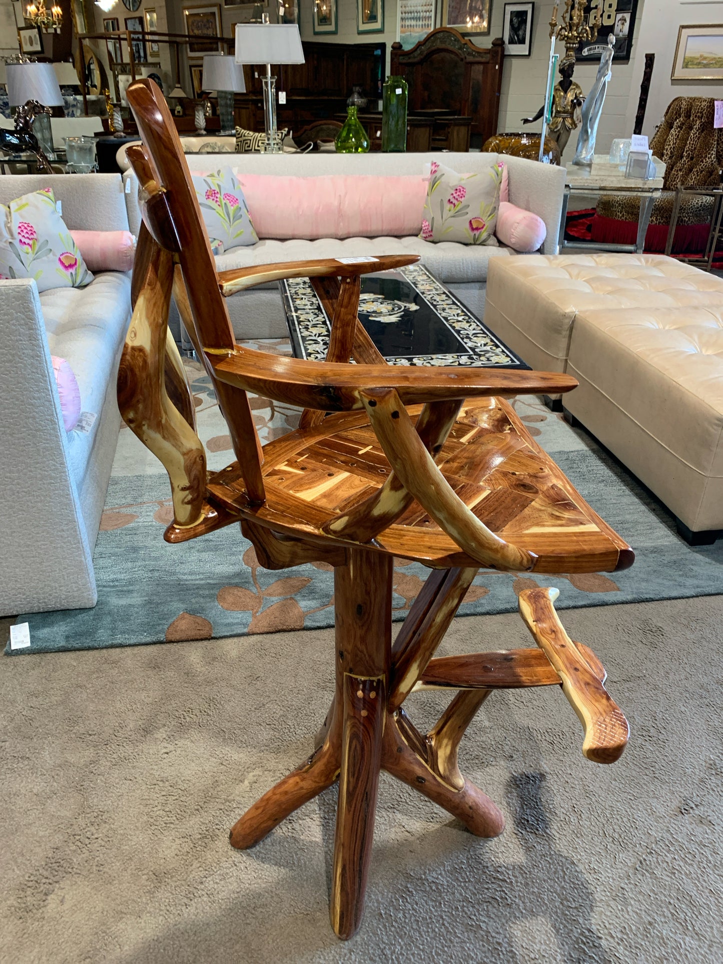 Handcrafted Live Tree Bar Stool