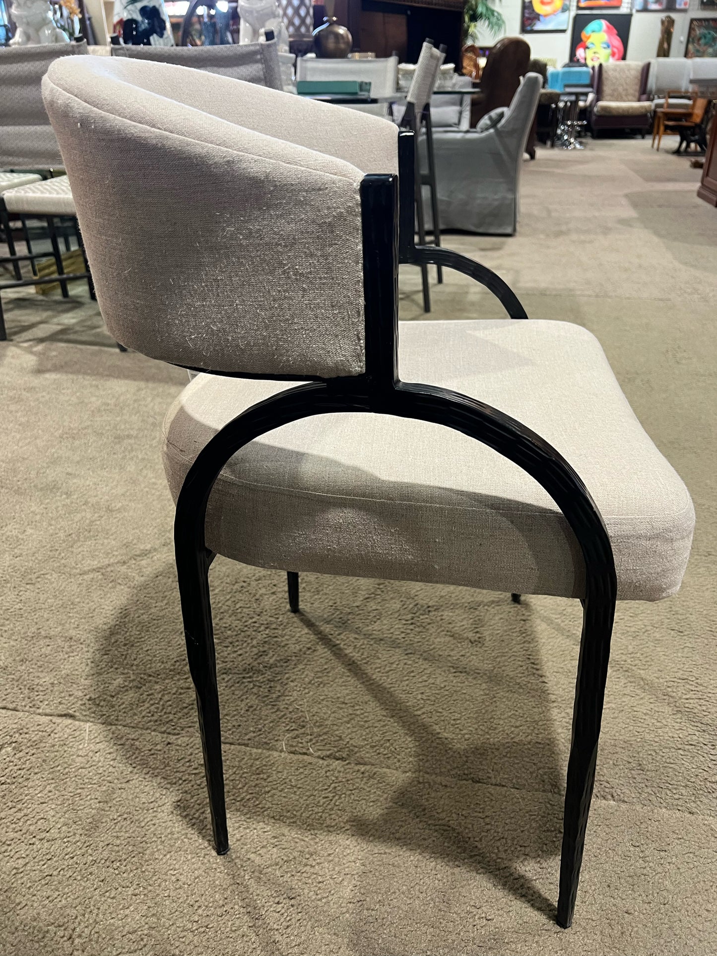 Arteriors Wheat Fabric & Metal Frame "Bahati" Chair