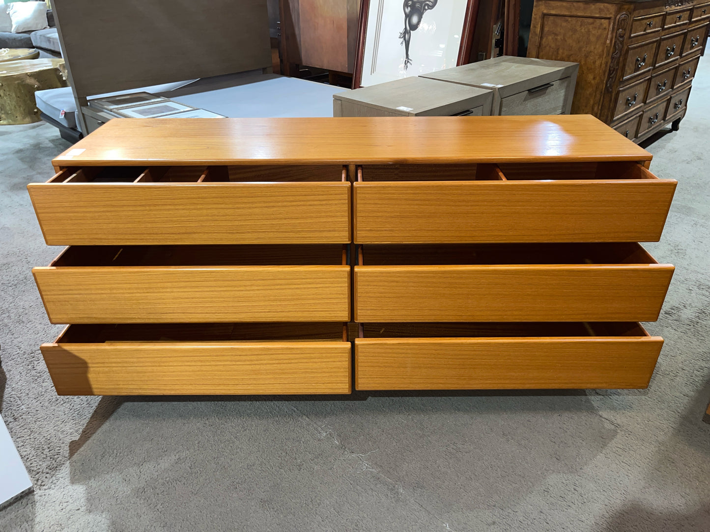 Scan Coll Danish Modern 6 Drawer Teak Dresser