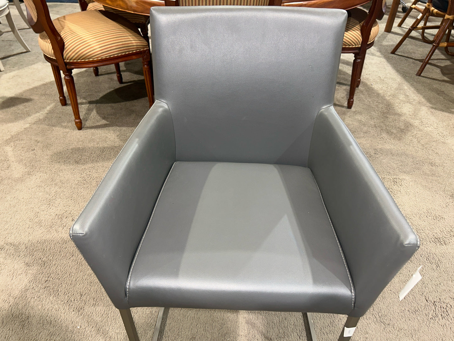 Mobital Gray Leather Dining Chair