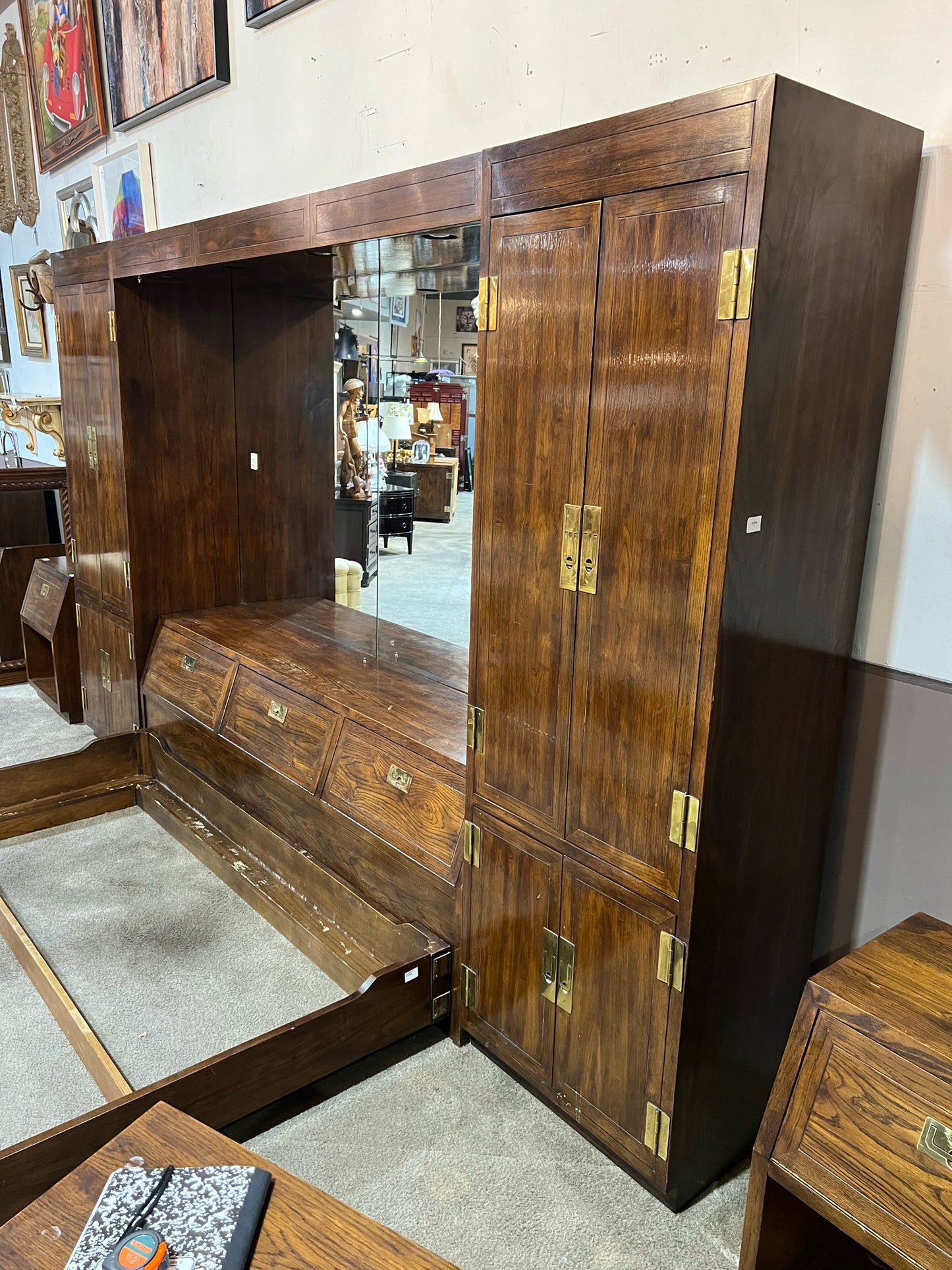 Henredon Campaign Style King Size Bed