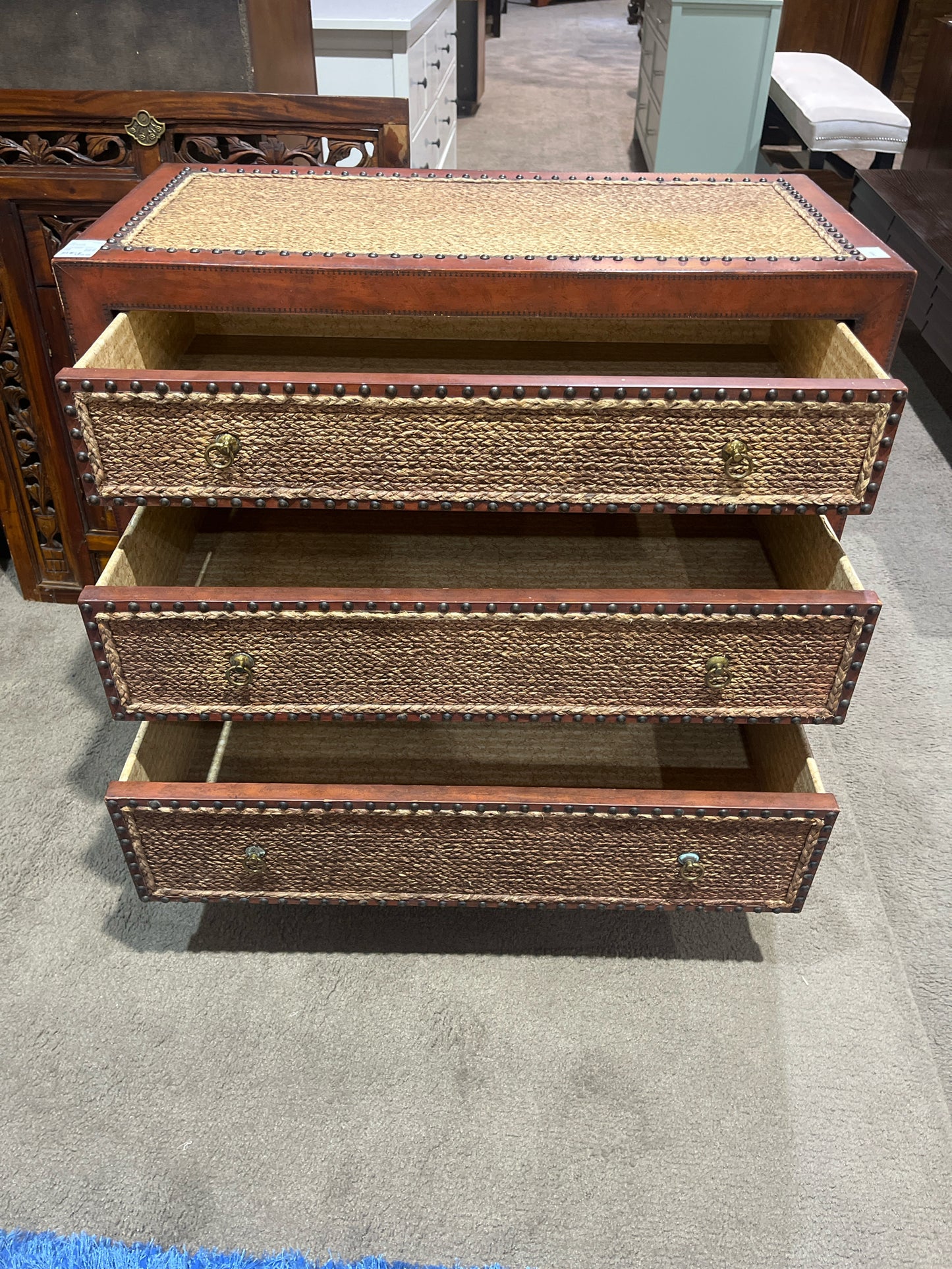 Maitland Smith Red & Seagrass Dresser
