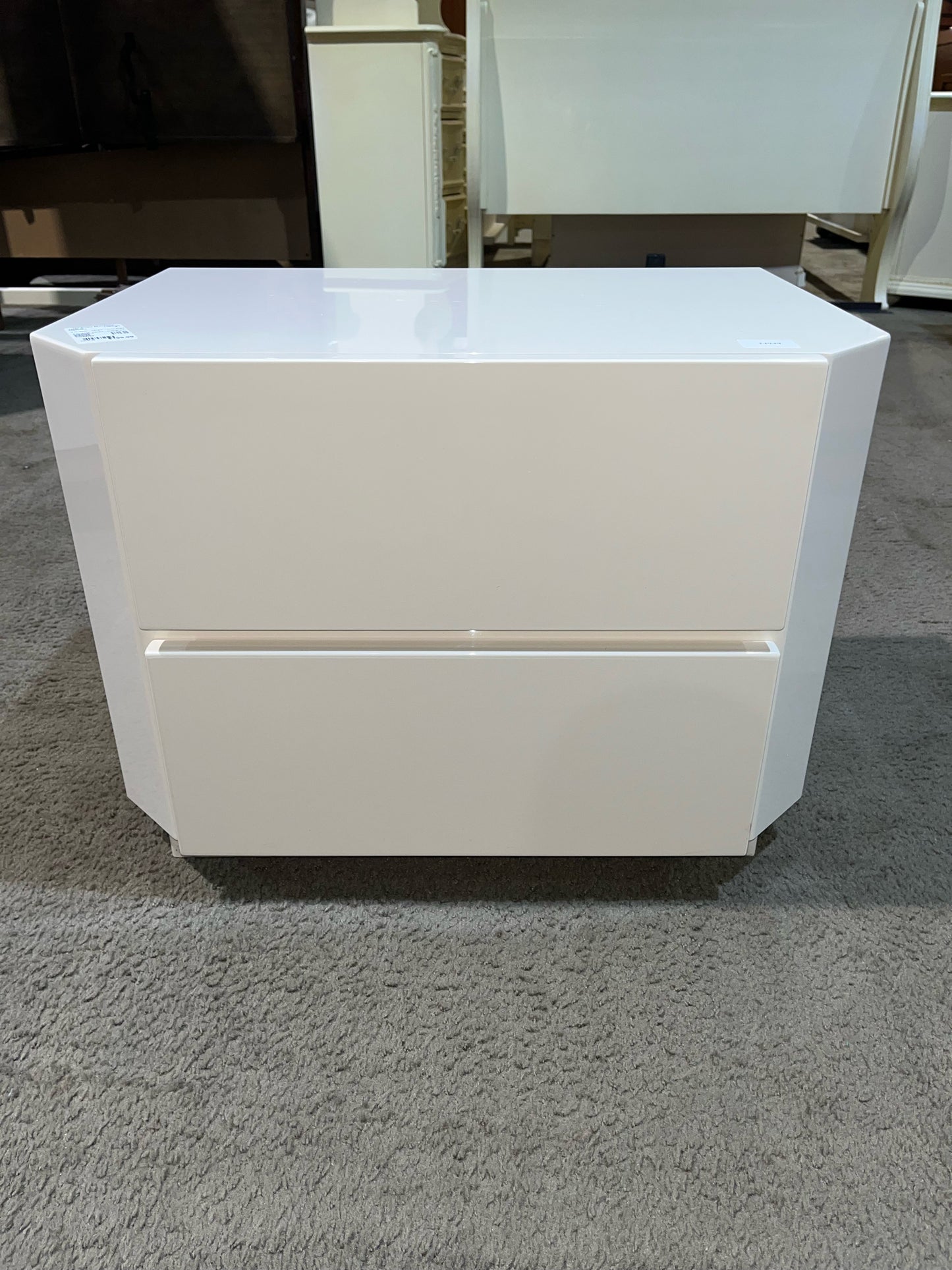 Vanilla Two Drawer Lacquered Nightstand