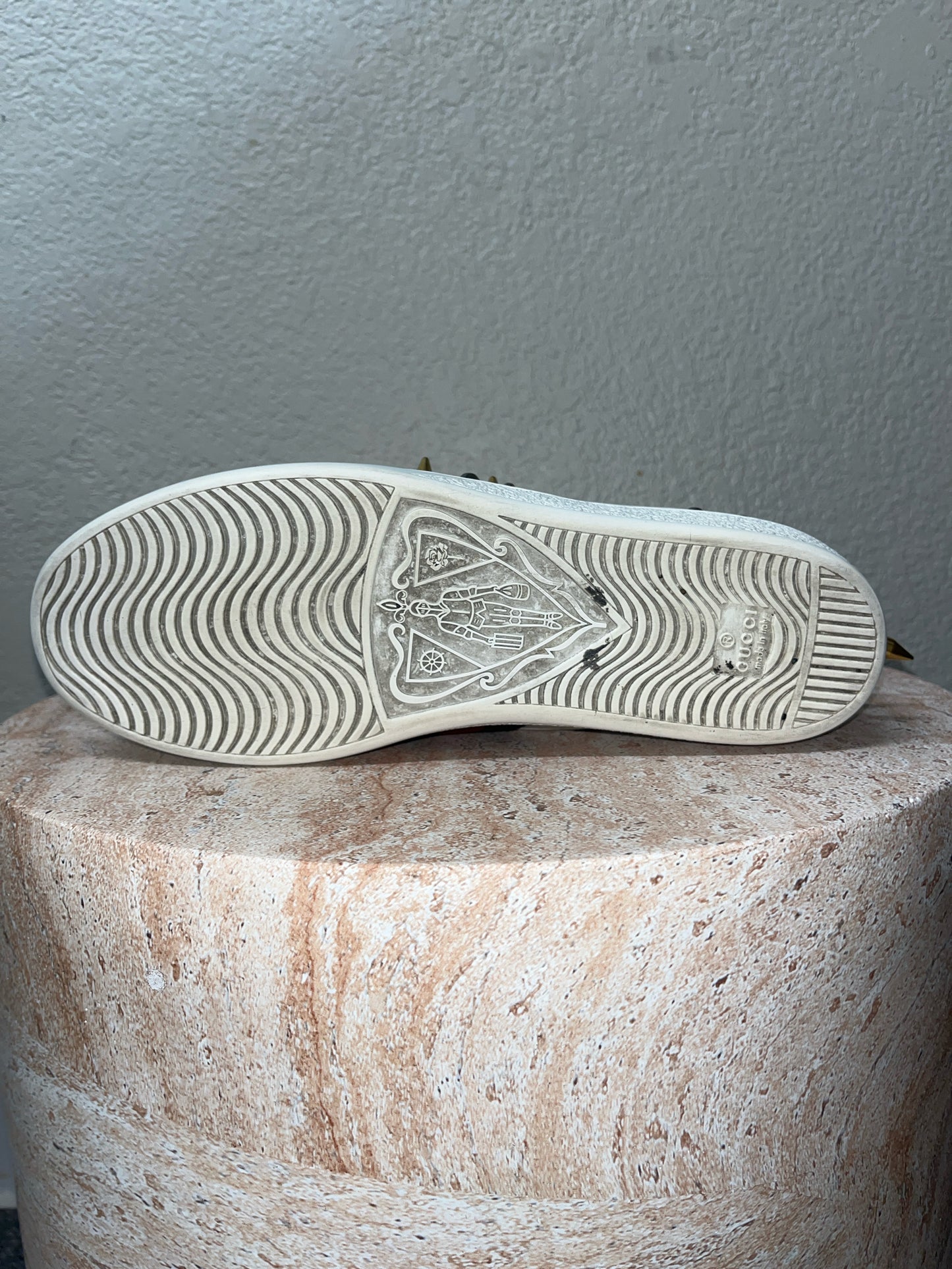 Gucci White Leather "Ace Punk" Shoes