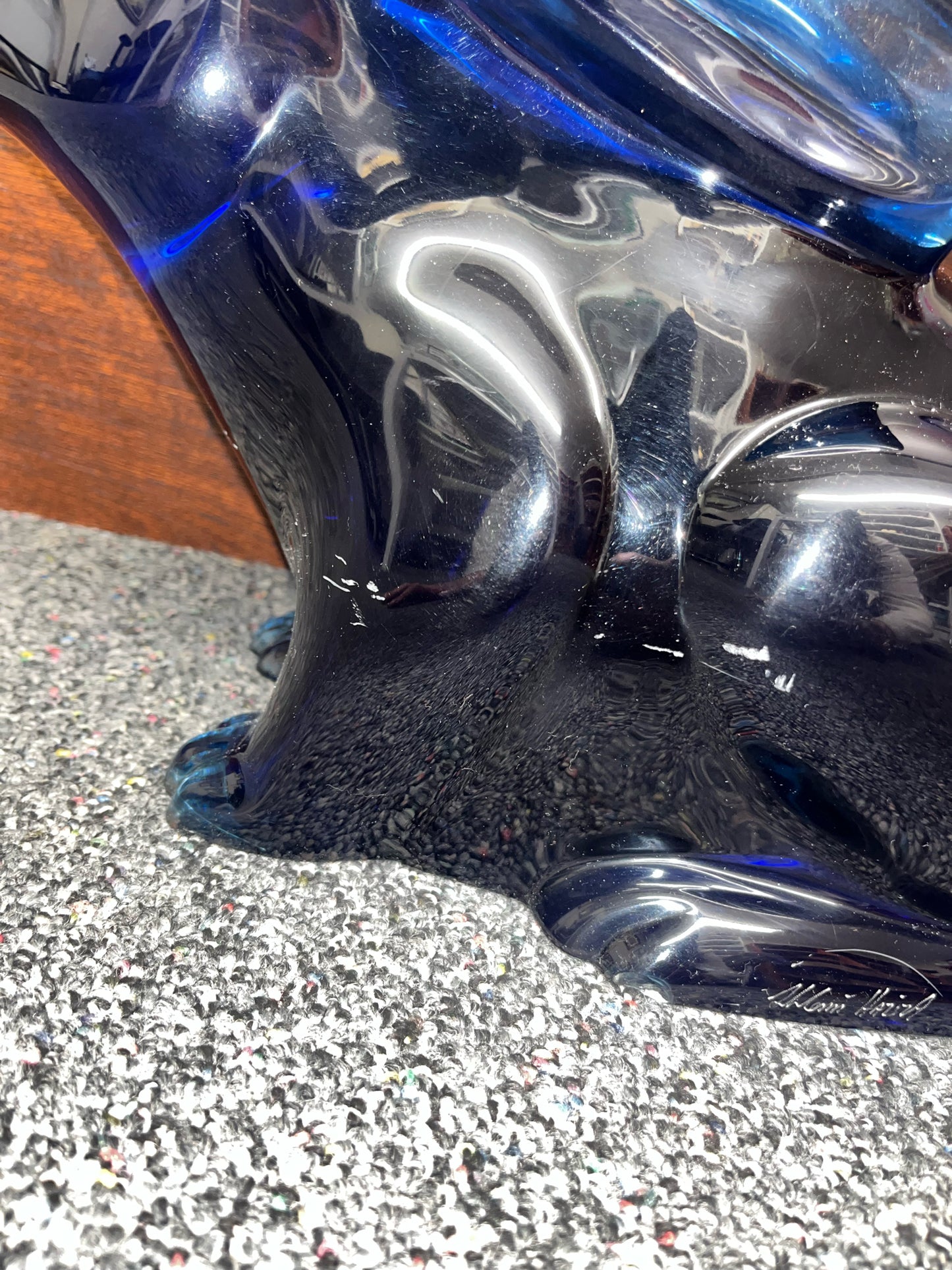 Haziza Navy Blue Acrylic Bunny Sculpture