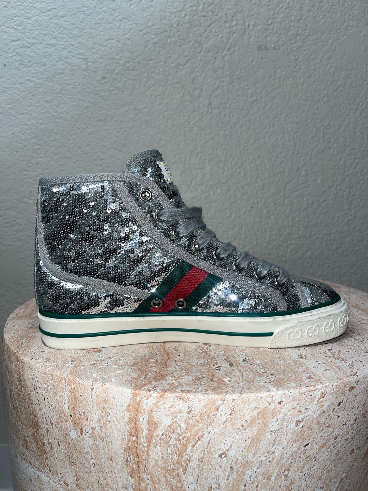 Gucci Silver Sequin Shoes
