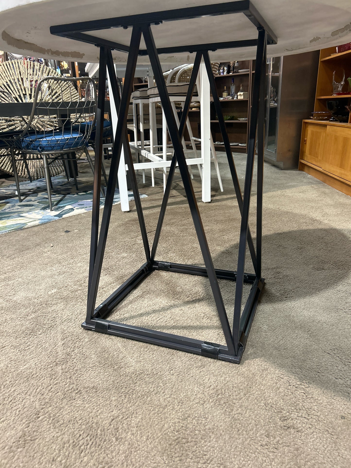 RC Wiley Round Marble High‑Top Pub Table